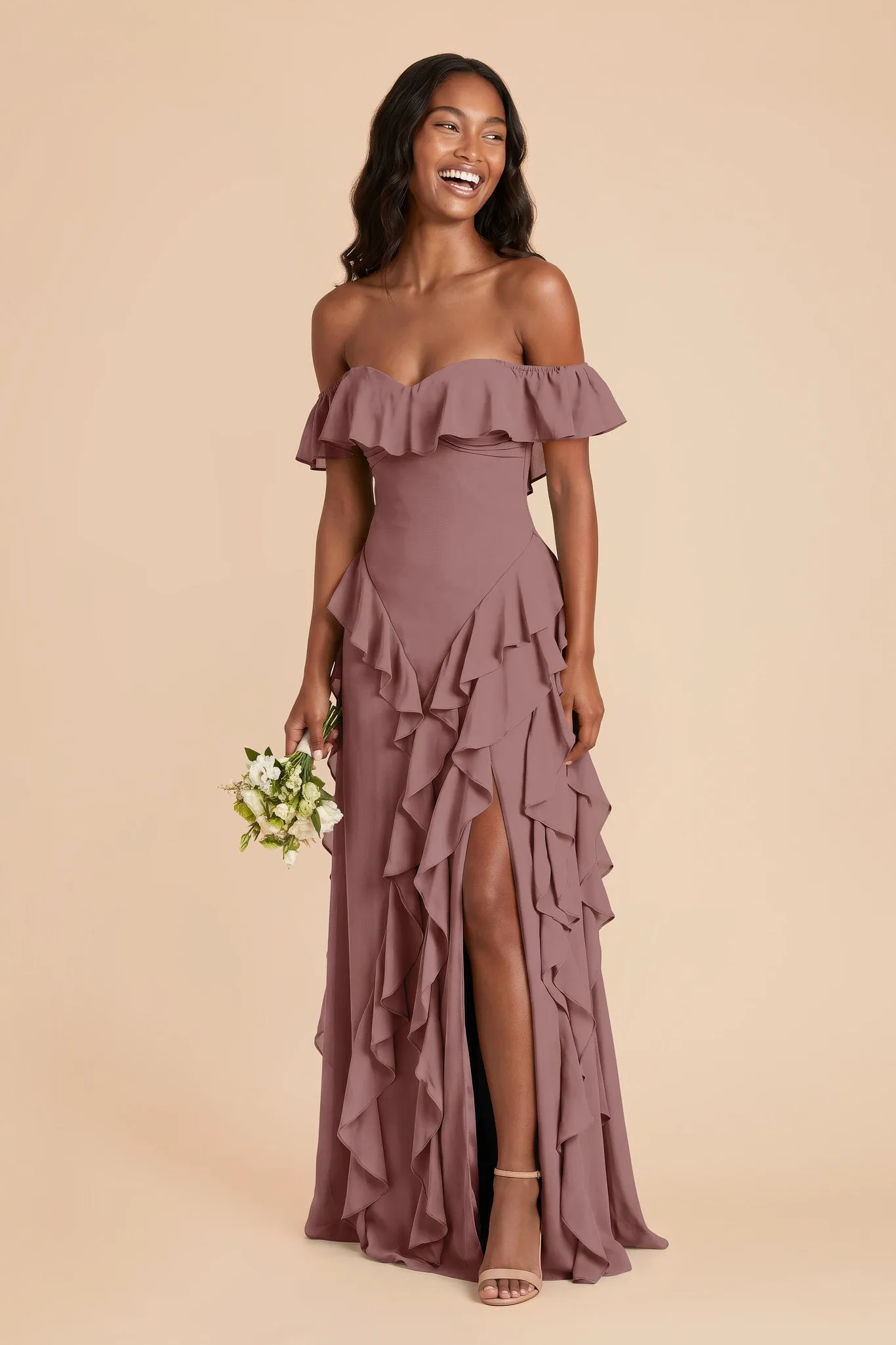 Sindy Chiffon Dress - Dark Mauve sold by Birdy Grey product image thumbnail 2