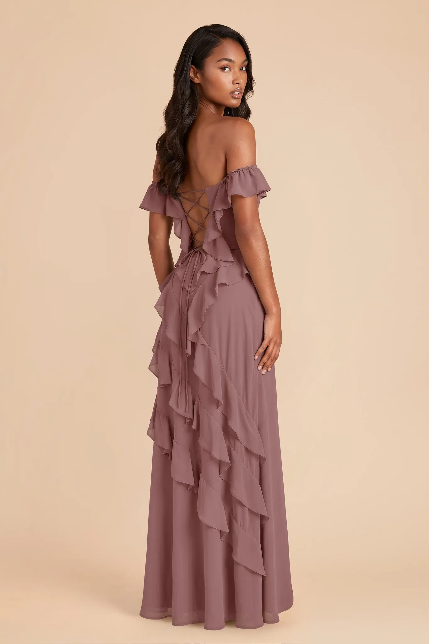 Sindy Chiffon Dress - Dark Mauve sold by Birdy Grey product image thumbnail 3