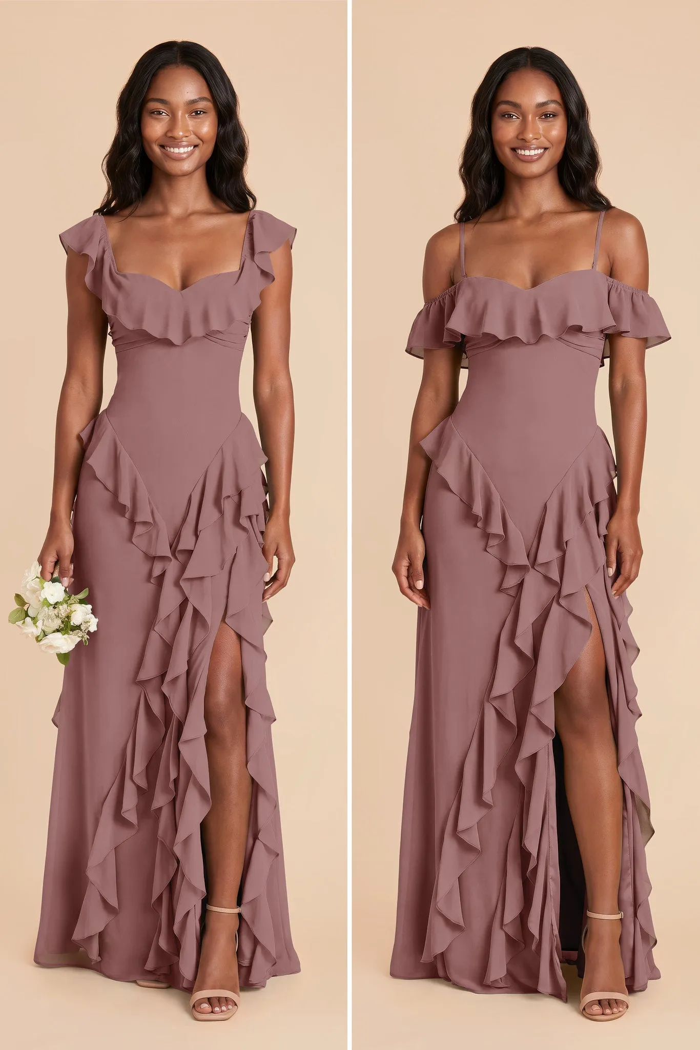 Sindy Chiffon Dress - Dark Mauve sold by Birdy Grey product image thumbnail 5