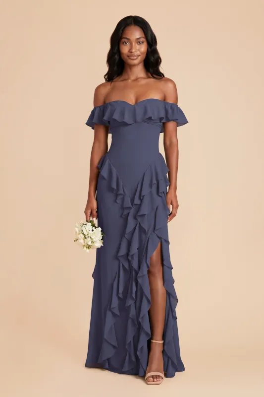 Sindy Chiffon Dress - Dusk Blue made by Birdy Grey