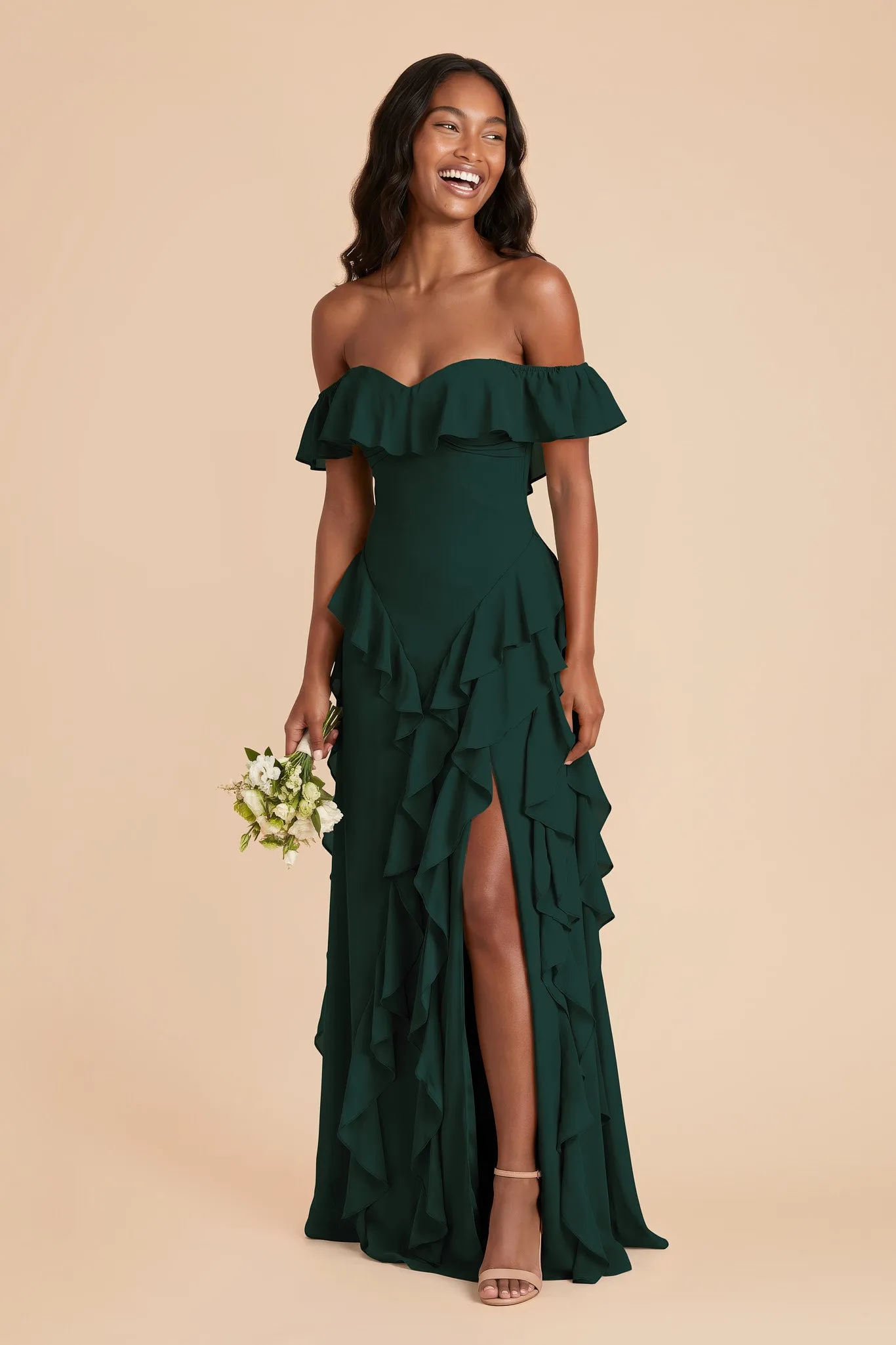 Sindy Chiffon Dress - Emerald sold by Birdy Grey product image thumbnail 2