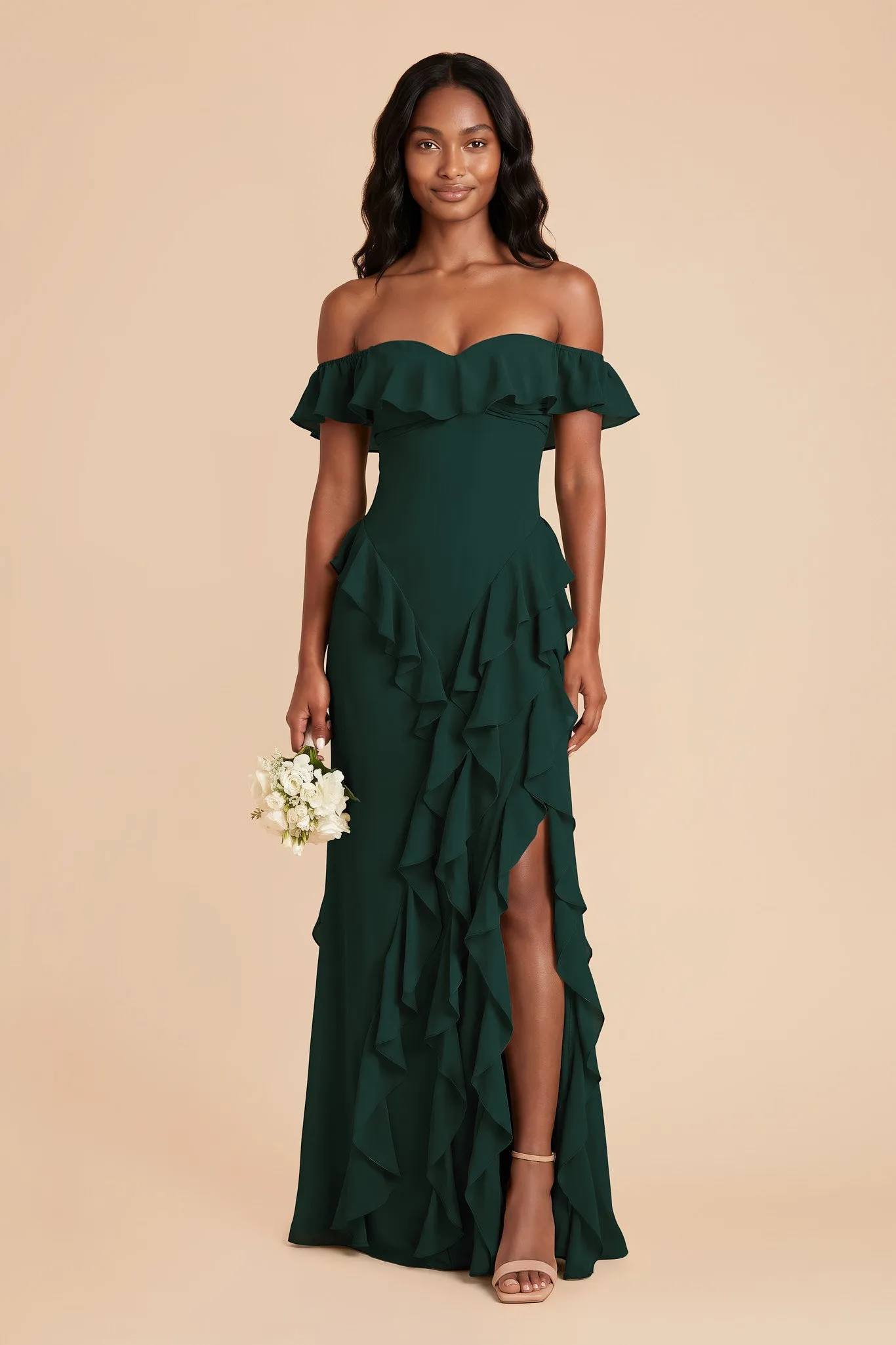 Sindy Chiffon Dress - Emerald sold by Birdy Grey
