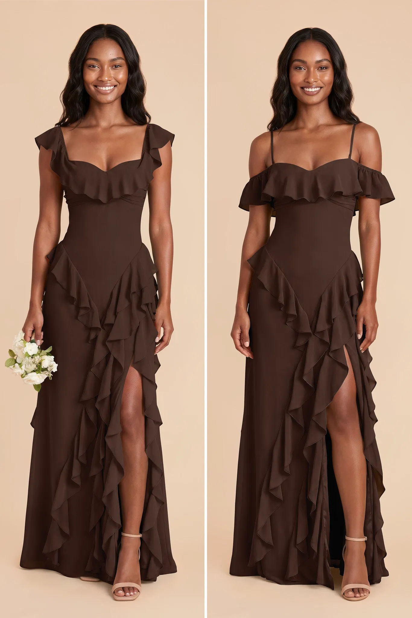 Sindy Chiffon Dress - Espresso sold by Birdy Grey product image thumbnail 5
