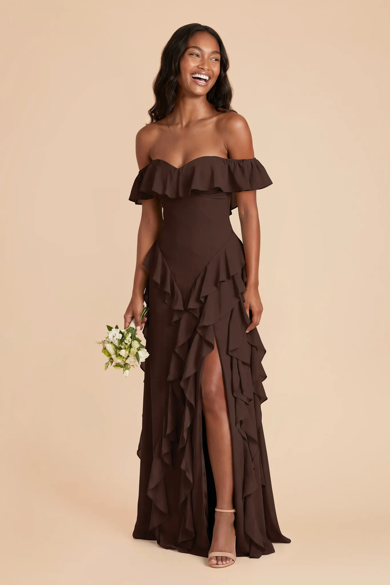 Sindy Chiffon Dress - Espresso sold by Birdy Grey product image thumbnail 2