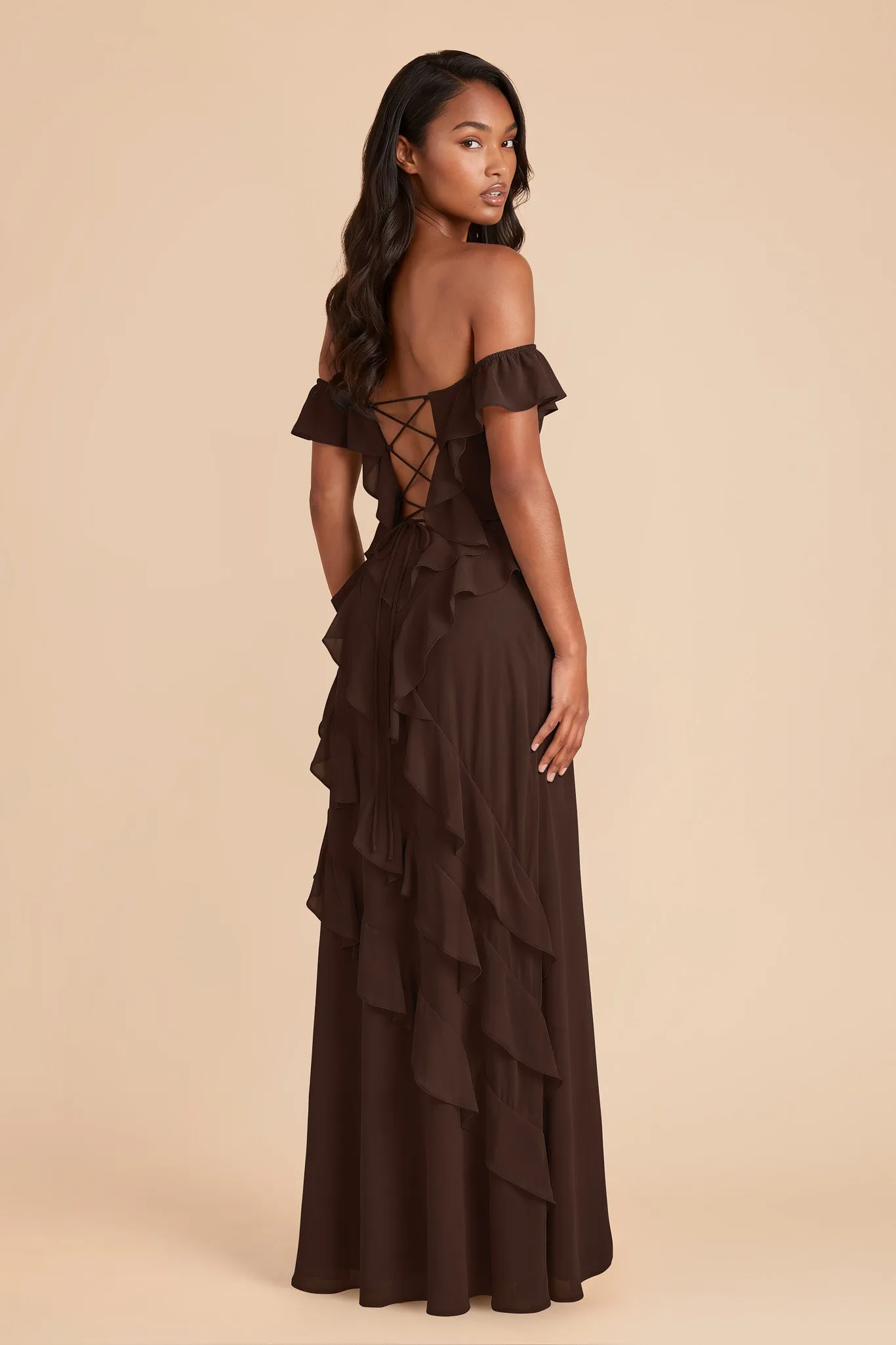 Sindy Chiffon Dress - Espresso sold by Birdy Grey product image thumbnail 3