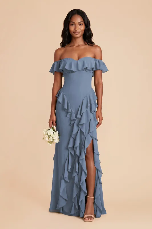 Sindy Chiffon Dress - French Blue made by Birdy Grey