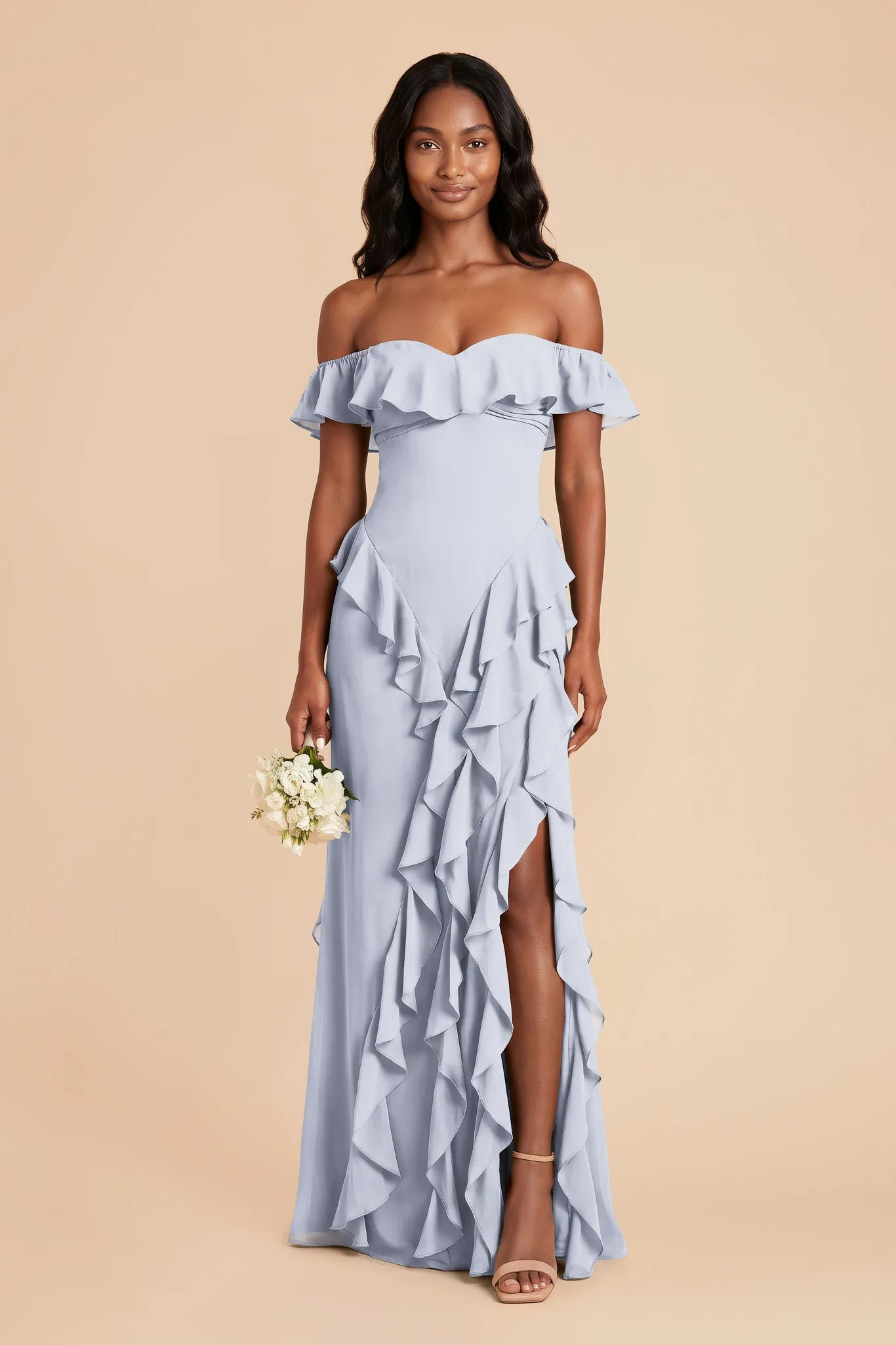 Sindy Chiffon Dress - Ice Blue sold by Birdy Grey
