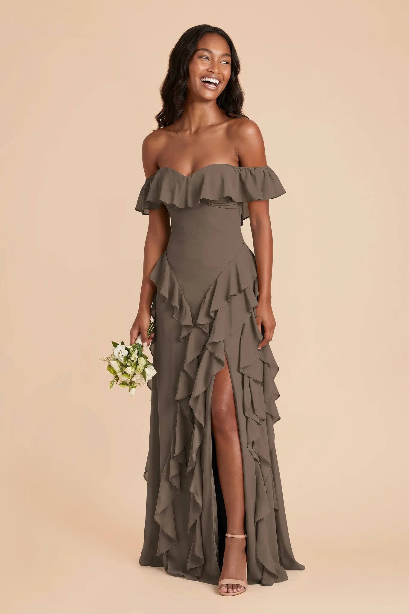 Sindy Chiffon Dress - Mocha sold by Birdy Grey product image thumbnail 2