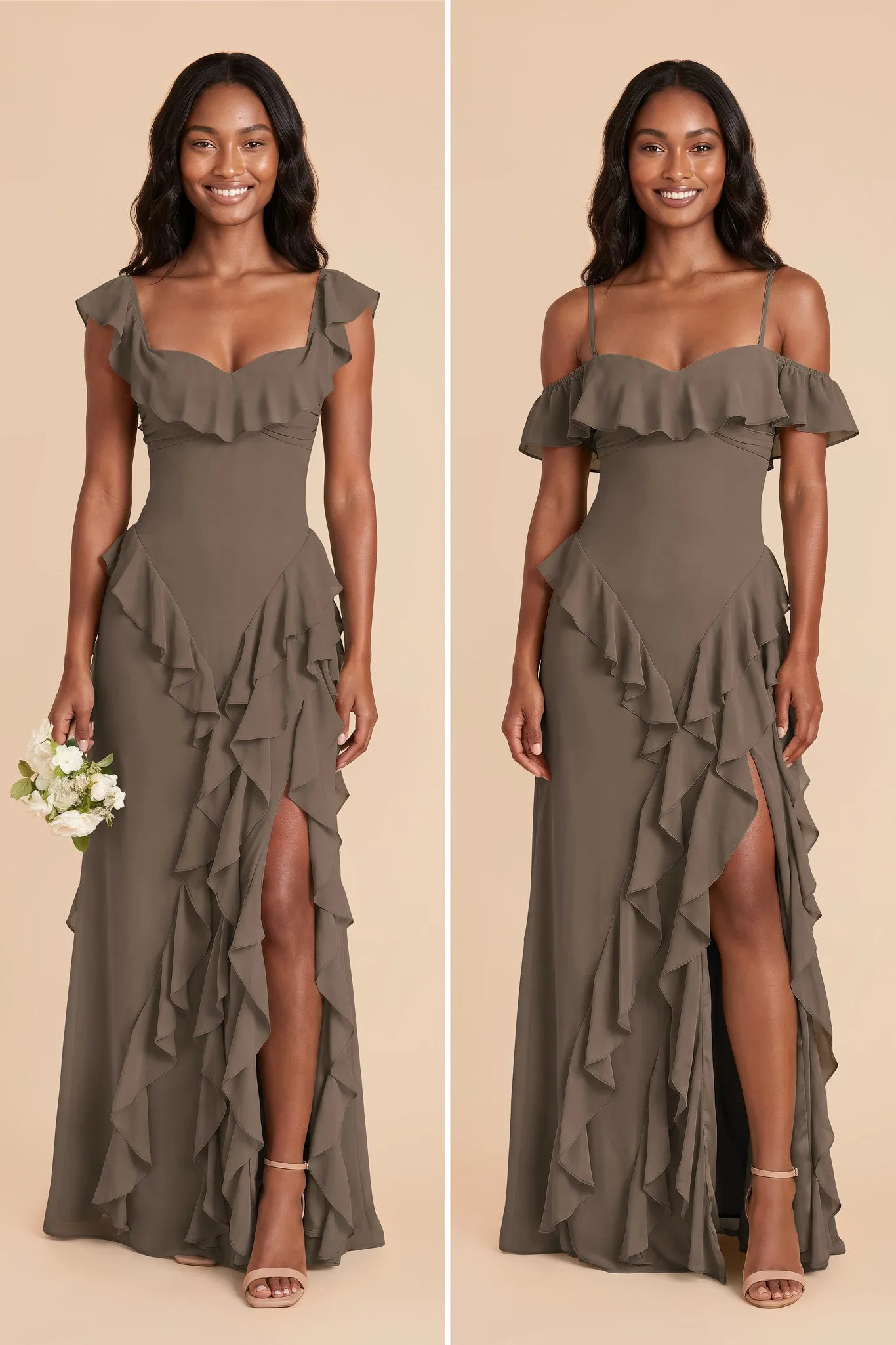 Sindy Chiffon Dress - Mocha sold by Birdy Grey product image thumbnail 5