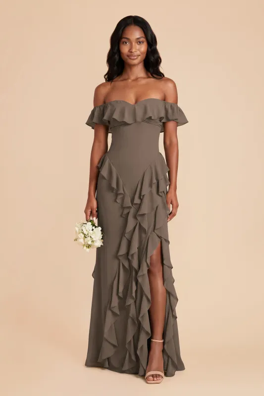 Sindy Chiffon Dress - Mocha made by Birdy Grey