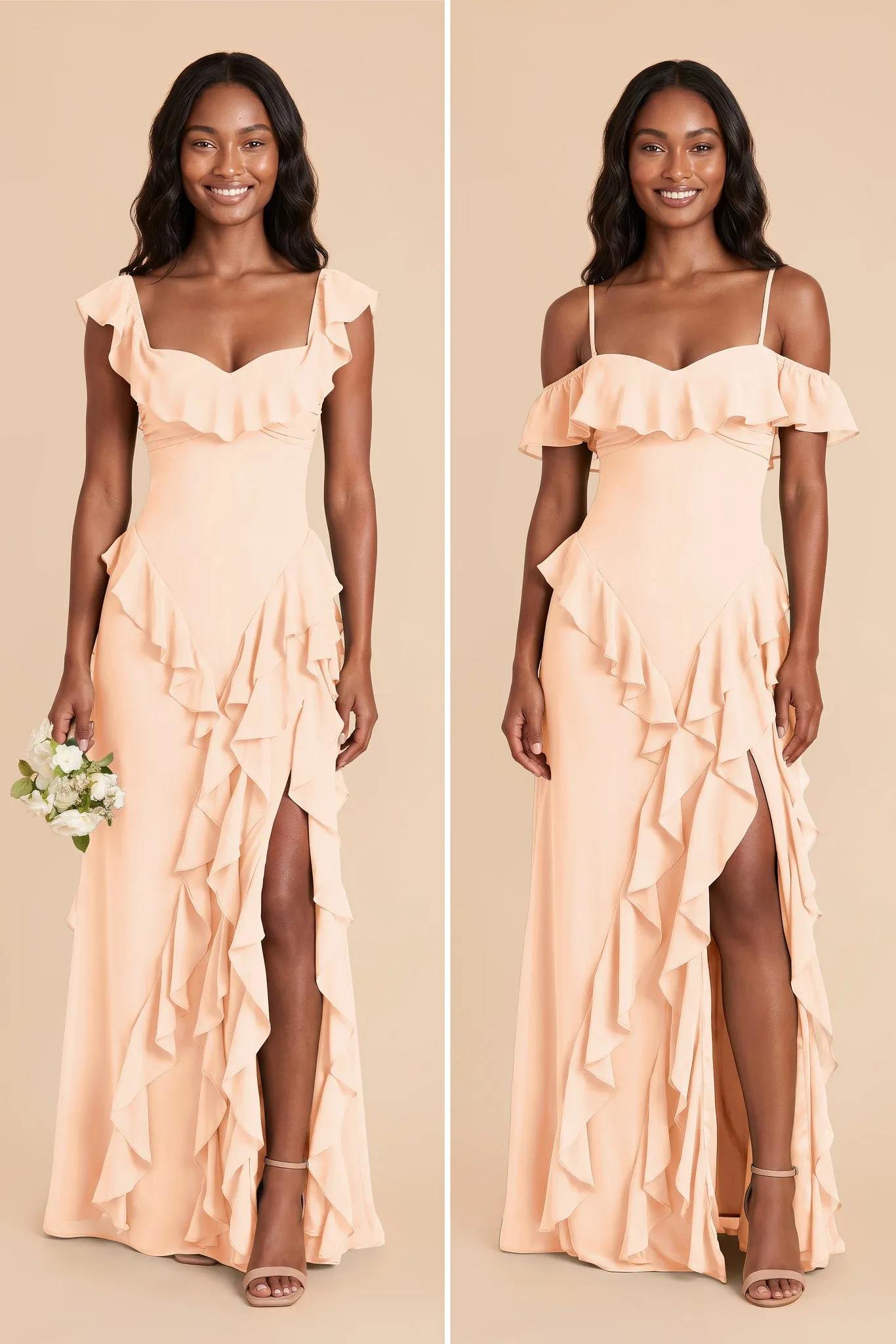 Sindy Chiffon Dress - Peach Cream sold by Birdy Grey product image thumbnail 5