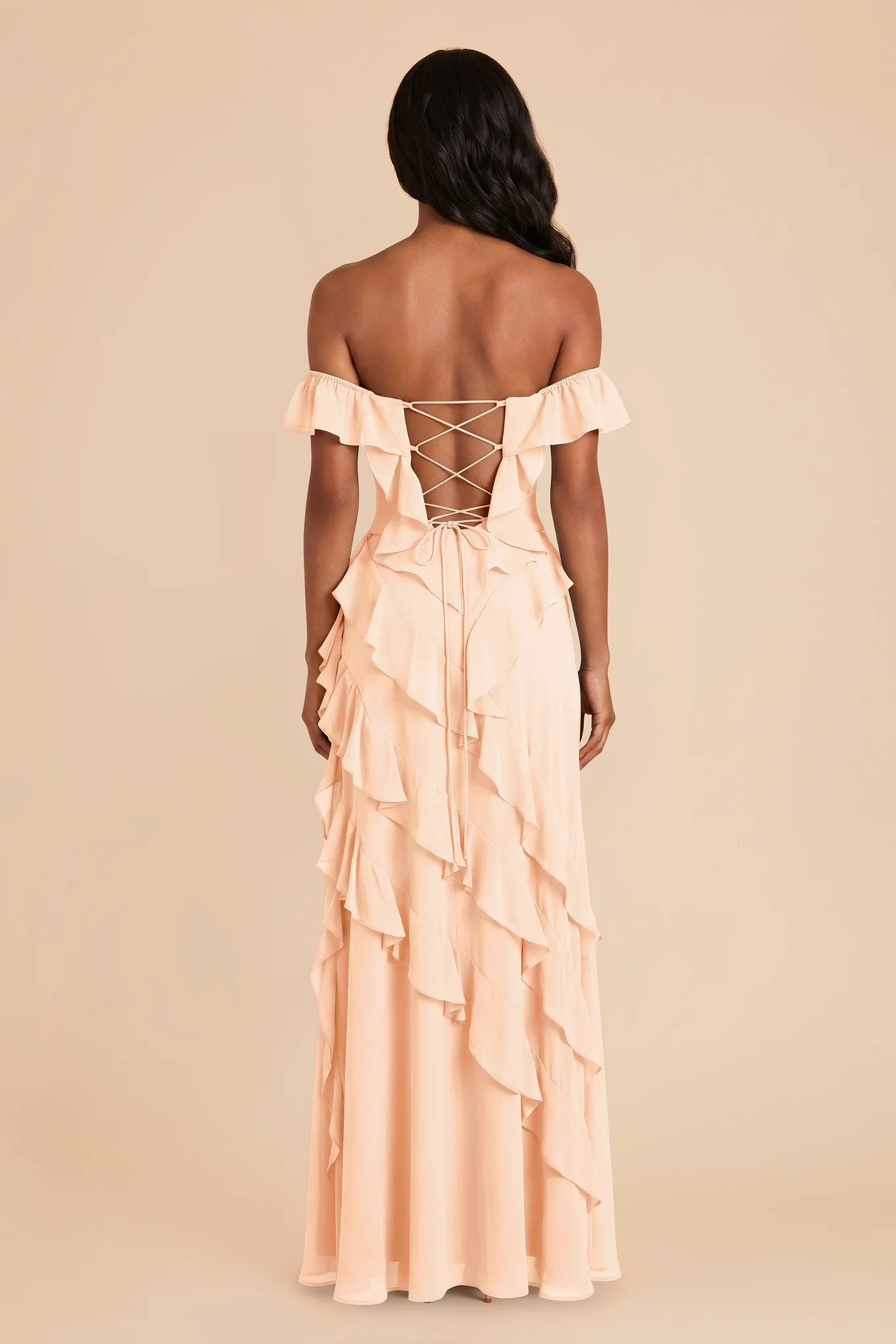 Sindy Chiffon Dress - Peach Cream sold by Birdy Grey product image thumbnail 4