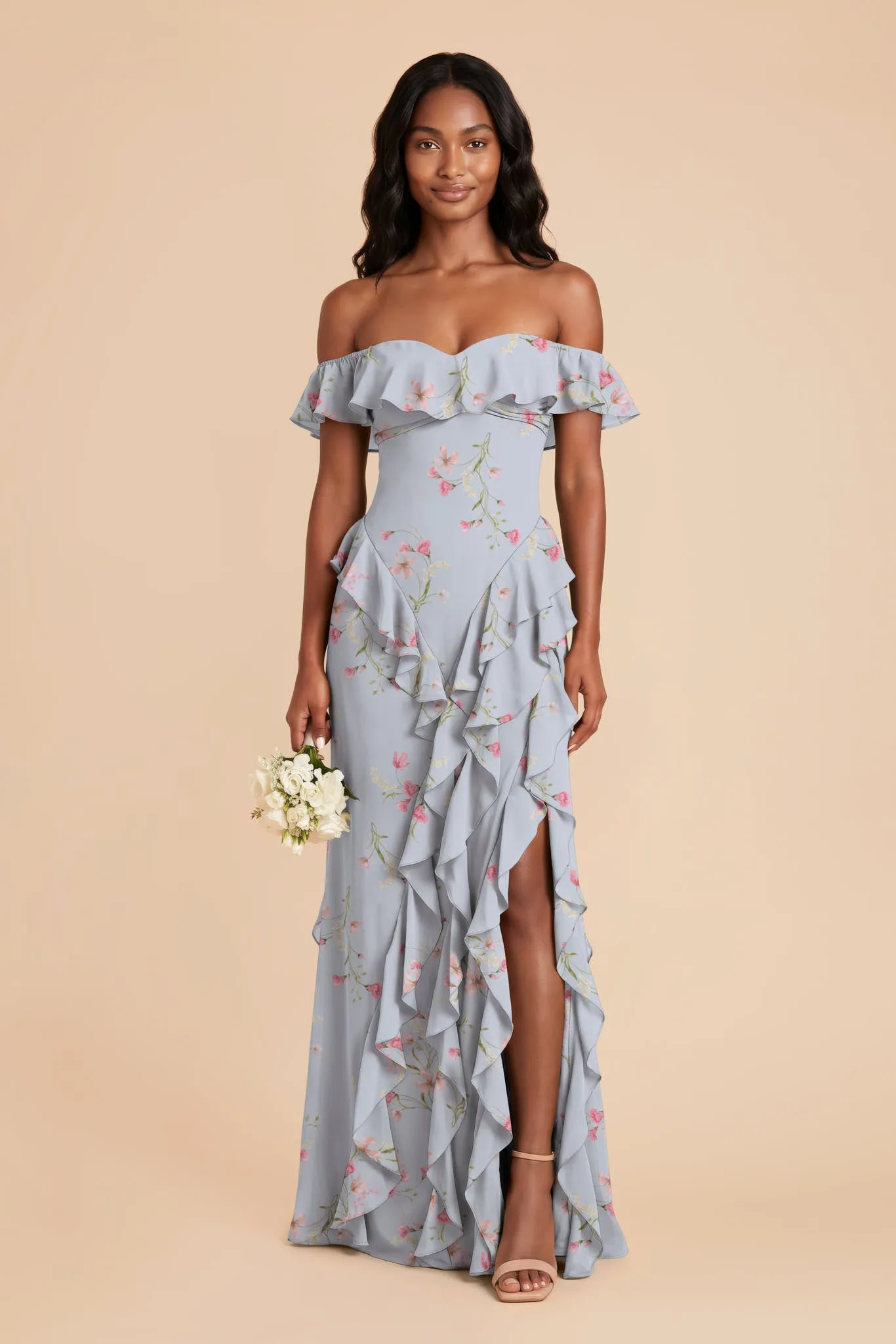 Sindy Chiffon Dress - Periwinkle Blue Le Fleur sold by Birdy Grey