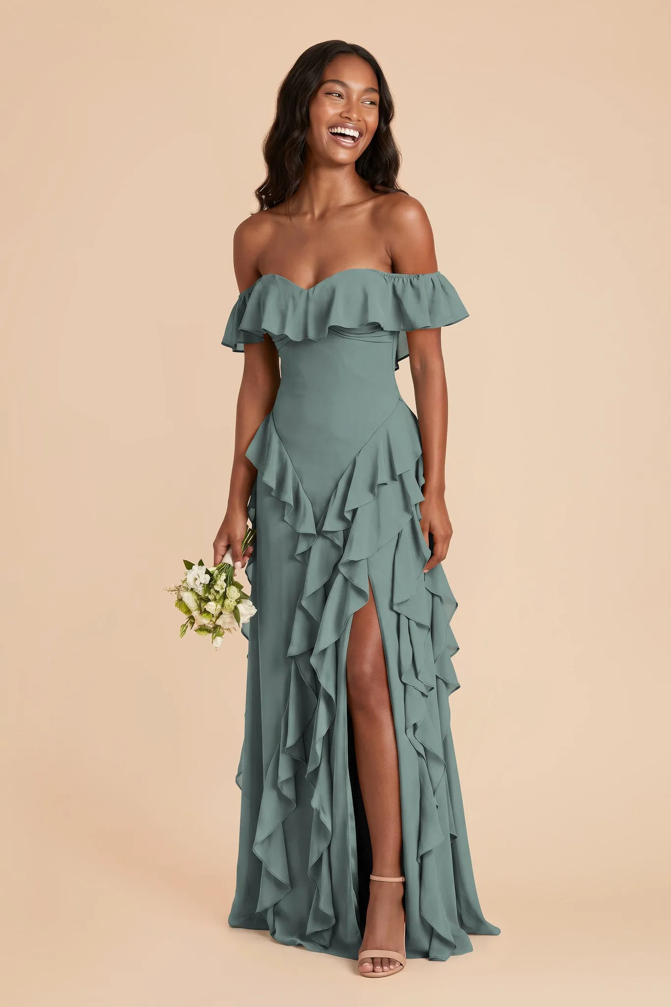 Sindy Chiffon Dress - Sea Glass sold by Birdy Grey product image thumbnail 2