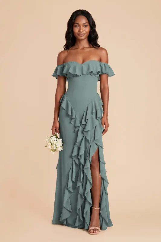 Sindy Chiffon Dress - Sea Glass made by Birdy Grey