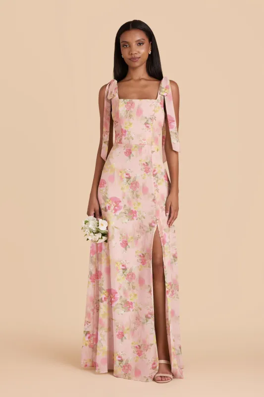 Alex Chiffon Dress - Vintage Pink Floral made by Birdy Grey