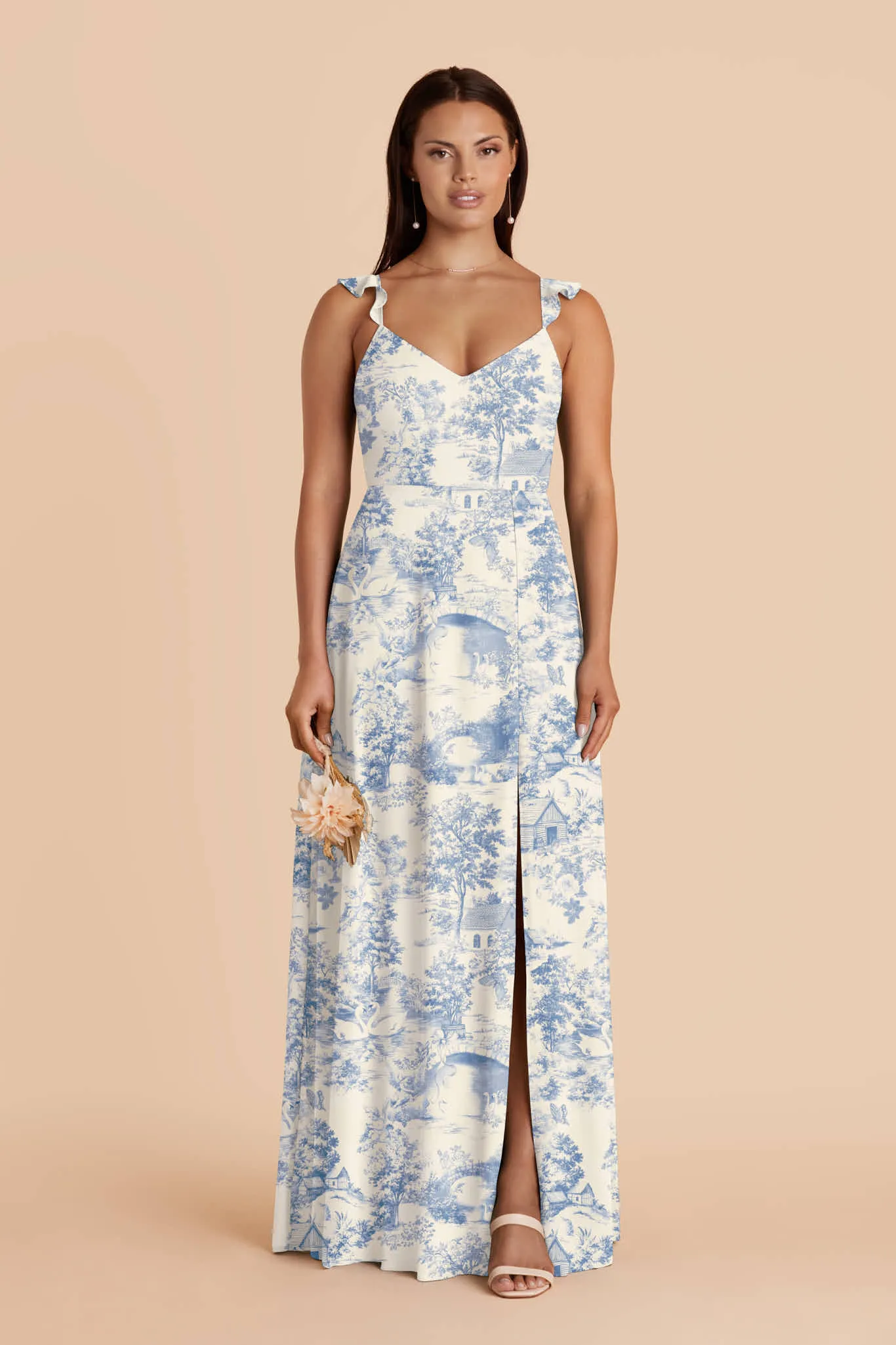 Doris Chiffon Dress - Blue Toile Du Juoy sold by Birdy Grey
