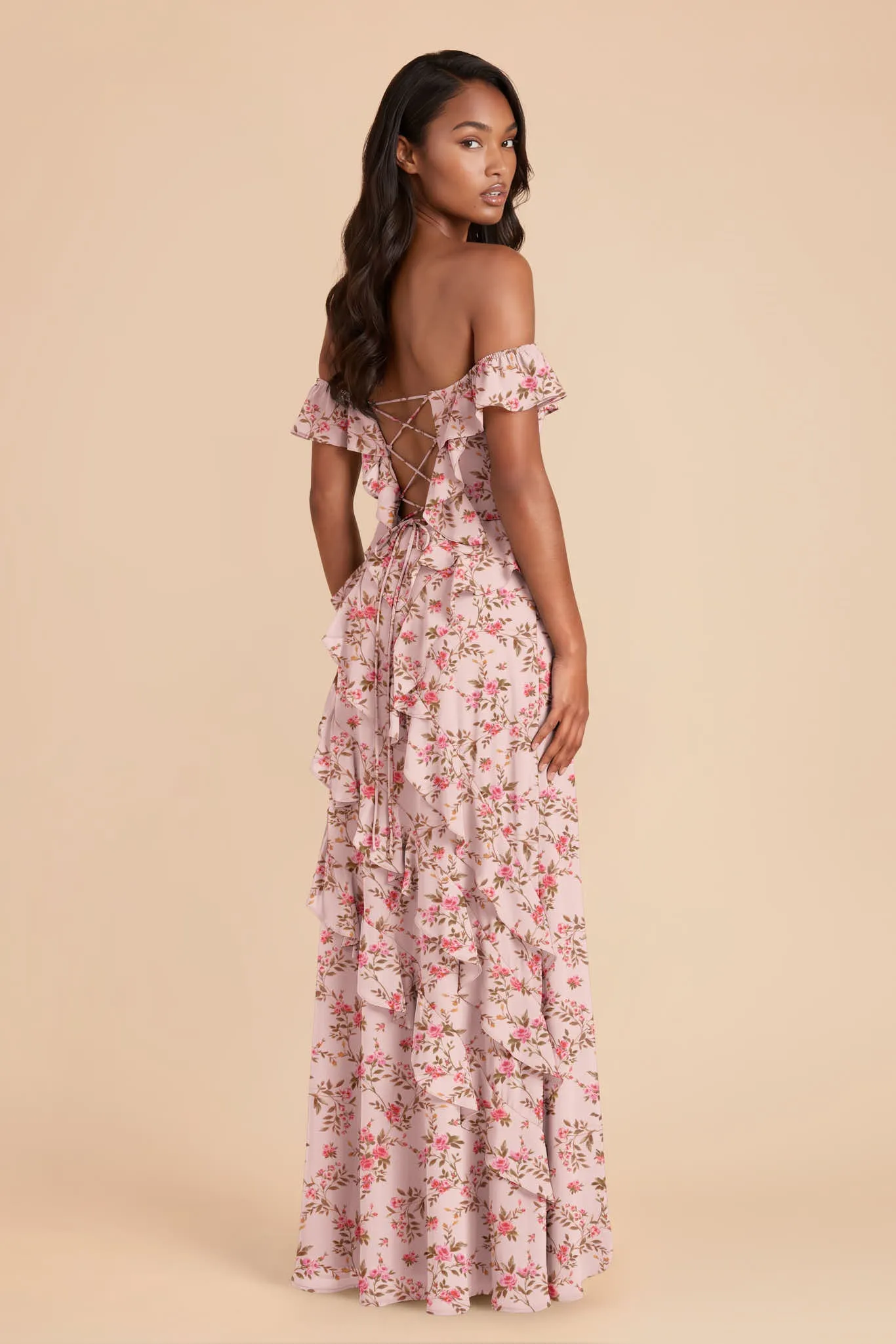 Sindy Chiffon Dress - Wild Rose Garden sold by Birdy Grey product image thumbnail 2
