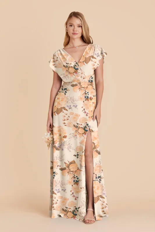 Violet Chiffon Dress - Champagne Cascadia Bouquet made by Birdy Grey