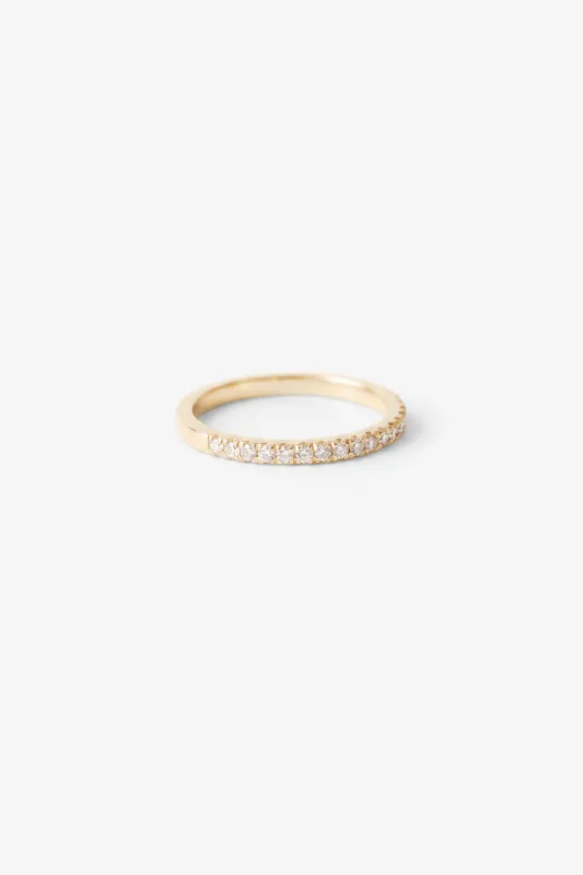 Halfway Pave Diamond 14K Solid Yellow Gold Ring - Diamond made by Birdy Grey