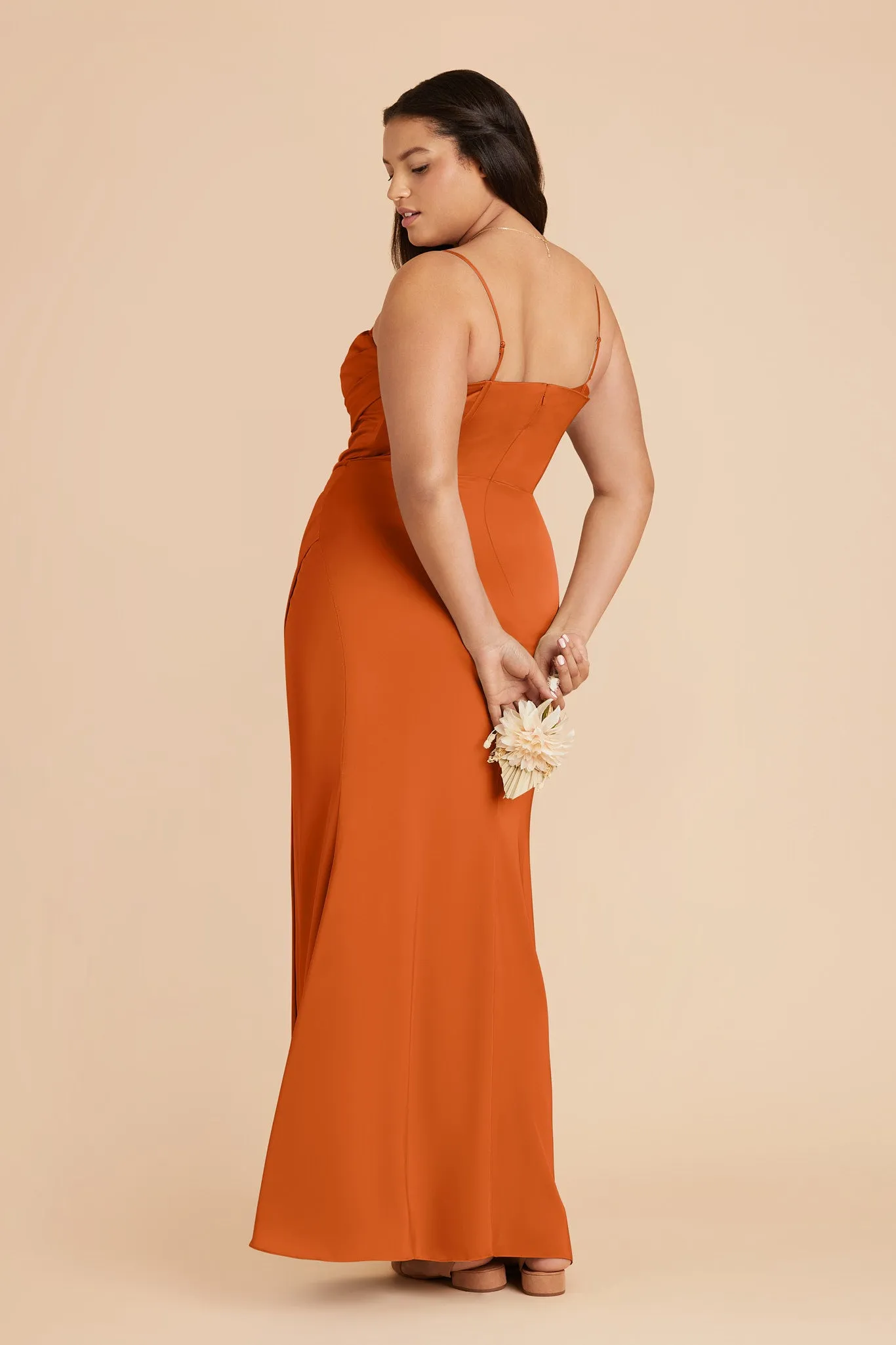 Carrie Matte Satin Dress - Burnt Orange sold by Birdy Grey product image thumbnail 4