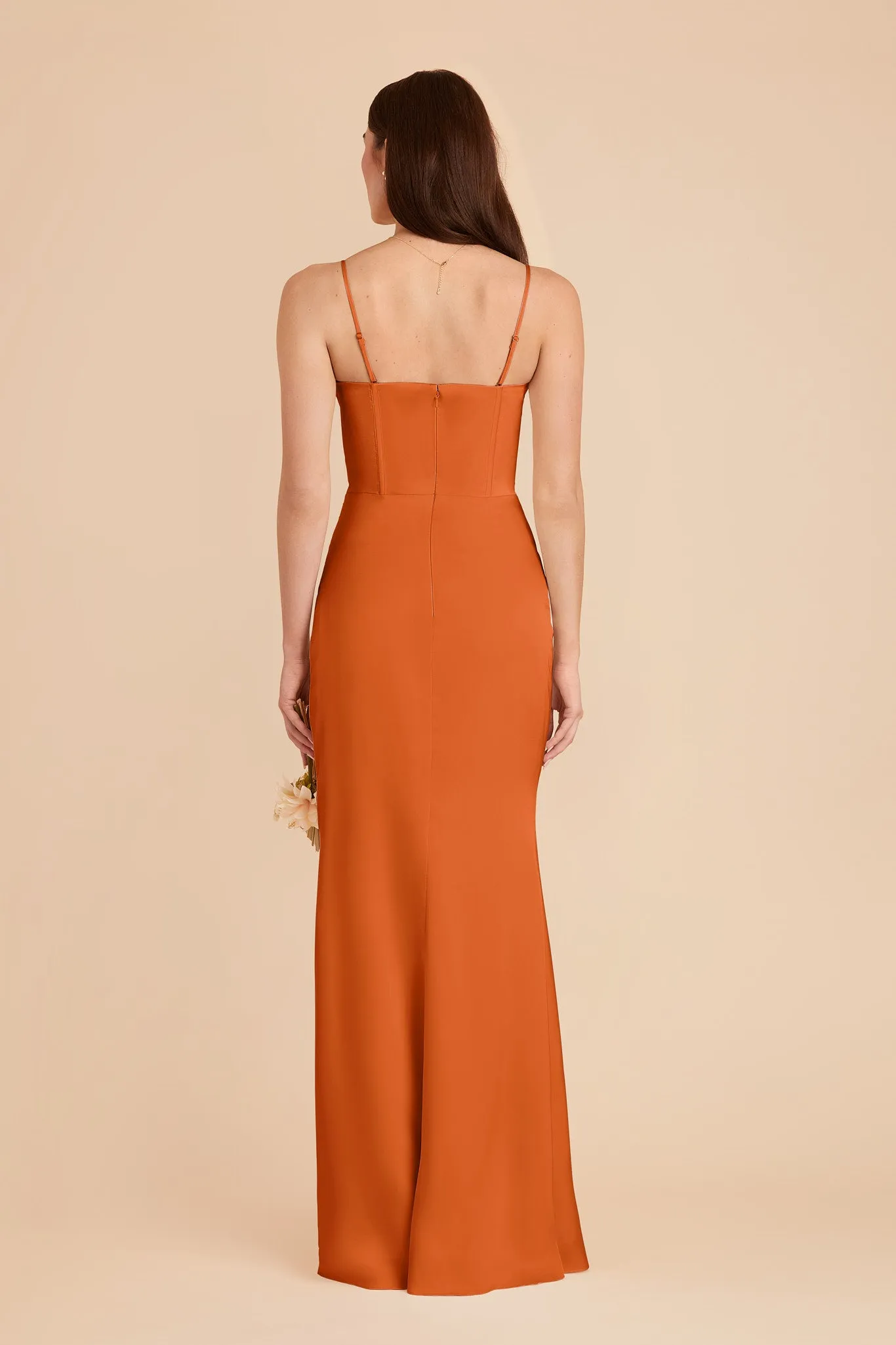 Carrie Matte Satin Dress - Burnt Orange sold by Birdy Grey product image thumbnail 3