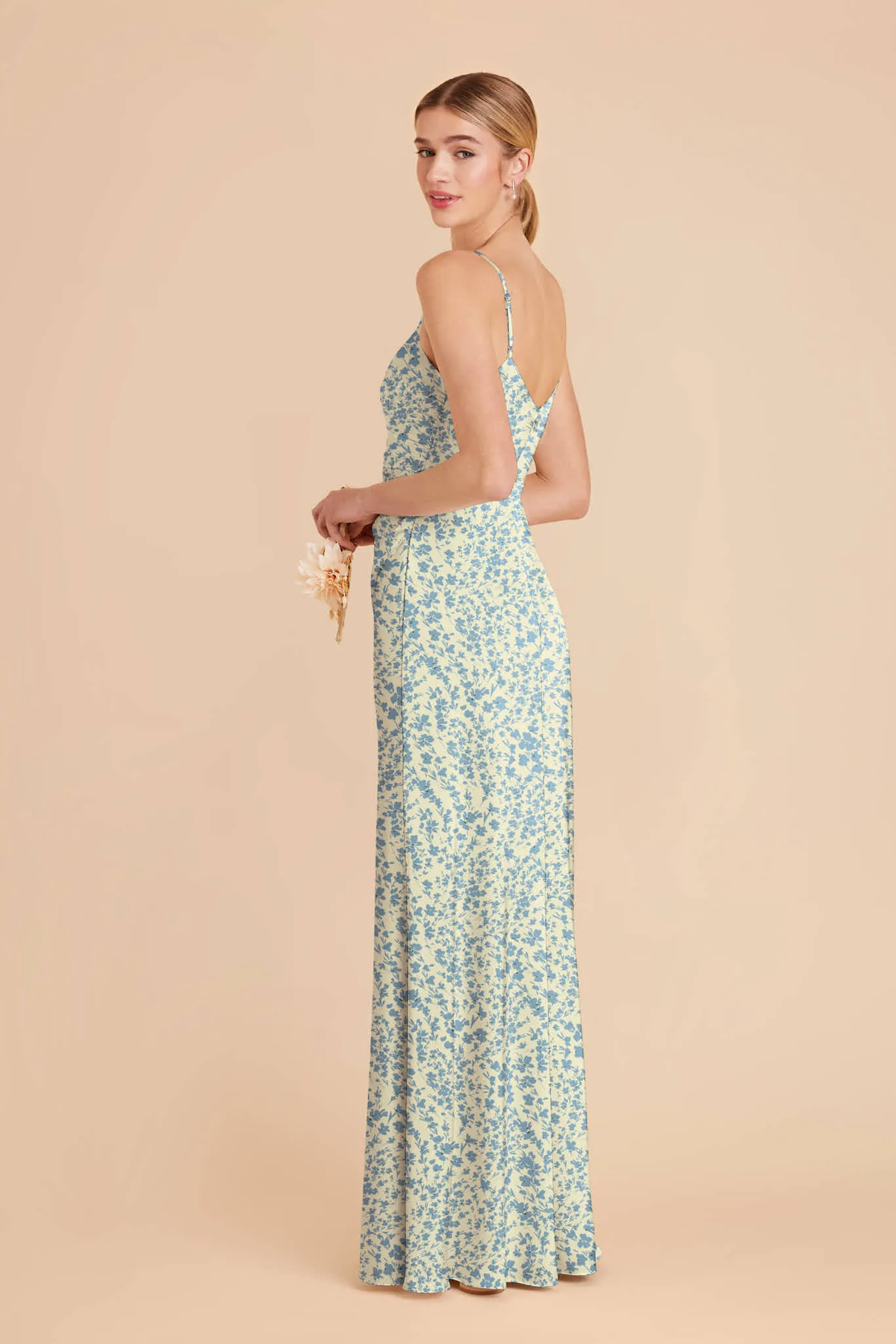 Catherine Matte Satin Dress - Blue Dreamy Ditsy sold by Birdy Grey product image thumbnail 3