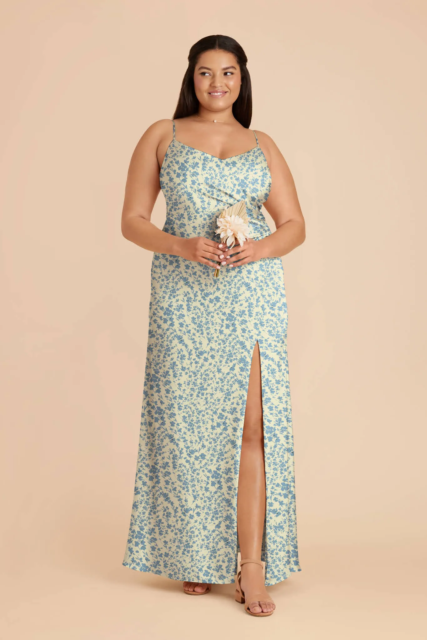 Catherine Matte Satin Dress - Blue Dreamy Ditsy sold by Birdy Grey product image thumbnail 2