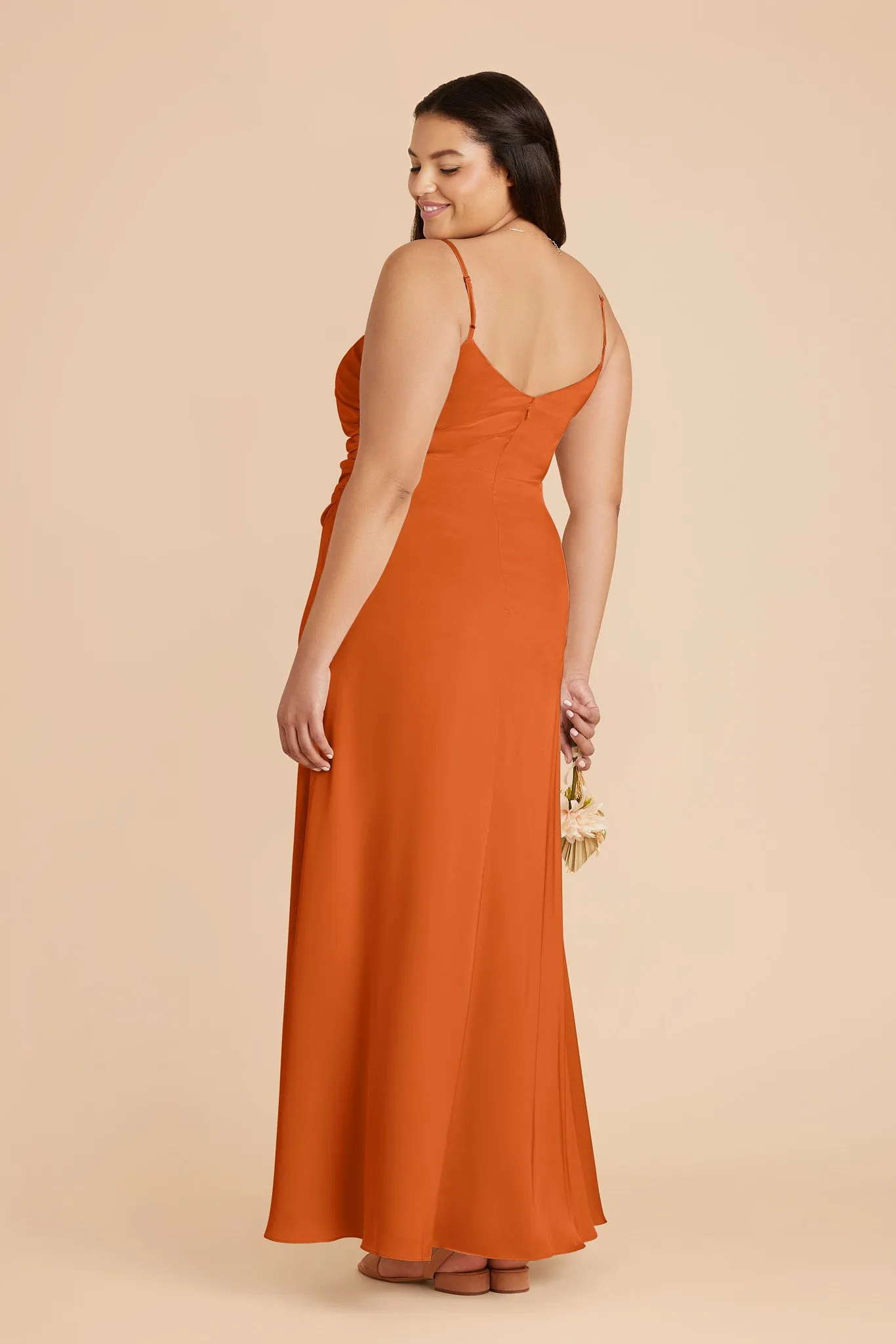 Catherine Matte Satin Dress - Burnt Orange sold by Birdy Grey product image thumbnail 5
