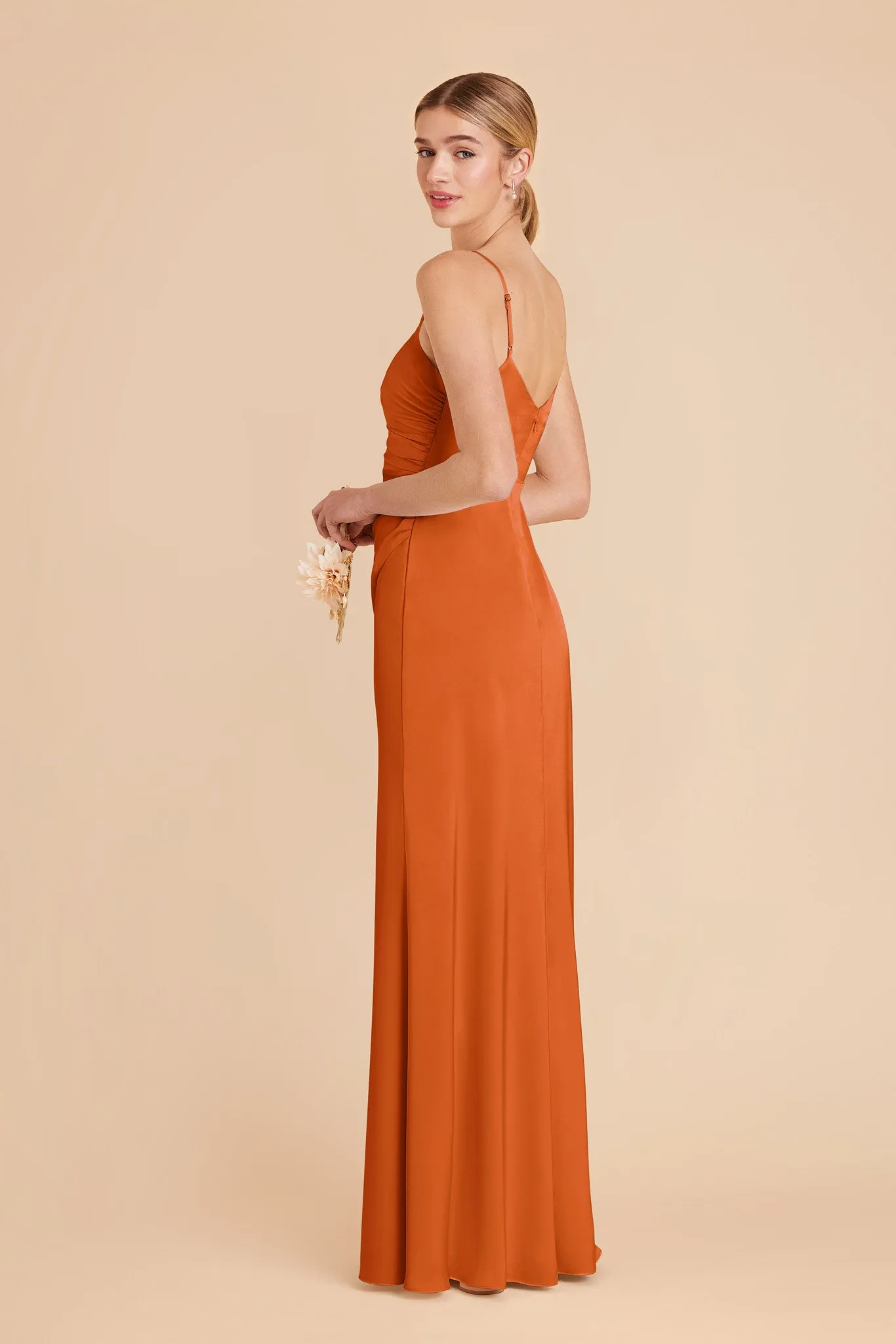 Catherine Matte Satin Dress - Burnt Orange sold by Birdy Grey product image thumbnail 2