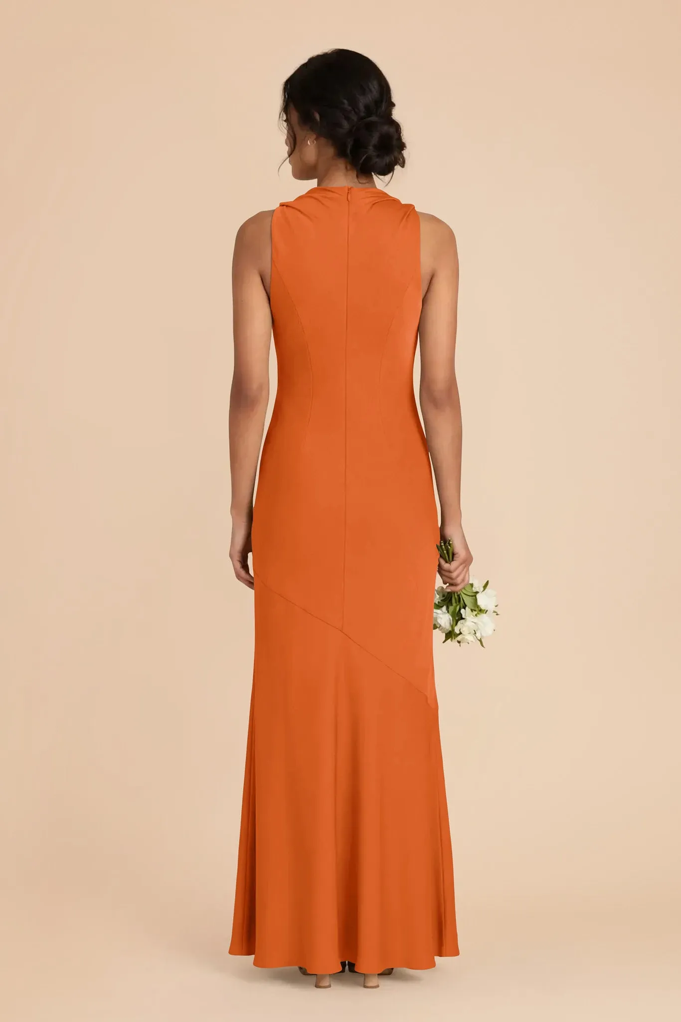 Daisy Matte Satin Dress - Burnt Orange sold by Birdy Grey product image thumbnail 4