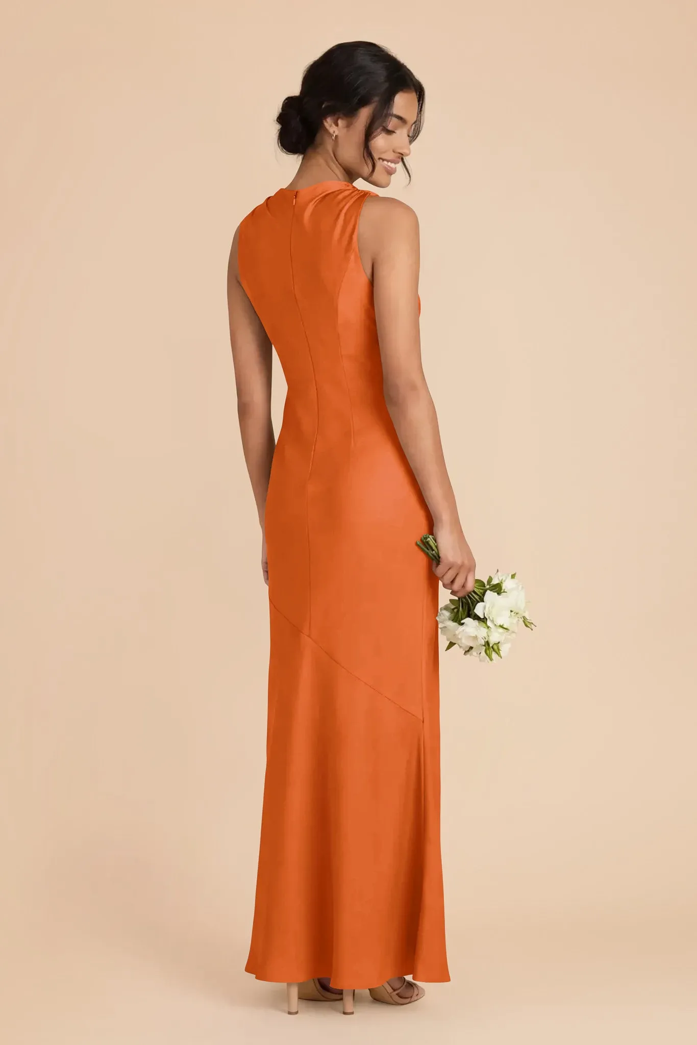 Daisy Matte Satin Dress - Burnt Orange sold by Birdy Grey product image thumbnail 3