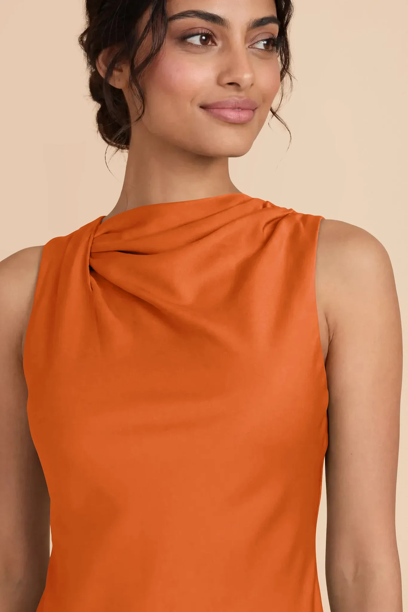 Daisy Matte Satin Dress - Burnt Orange sold by Birdy Grey product image thumbnail 5
