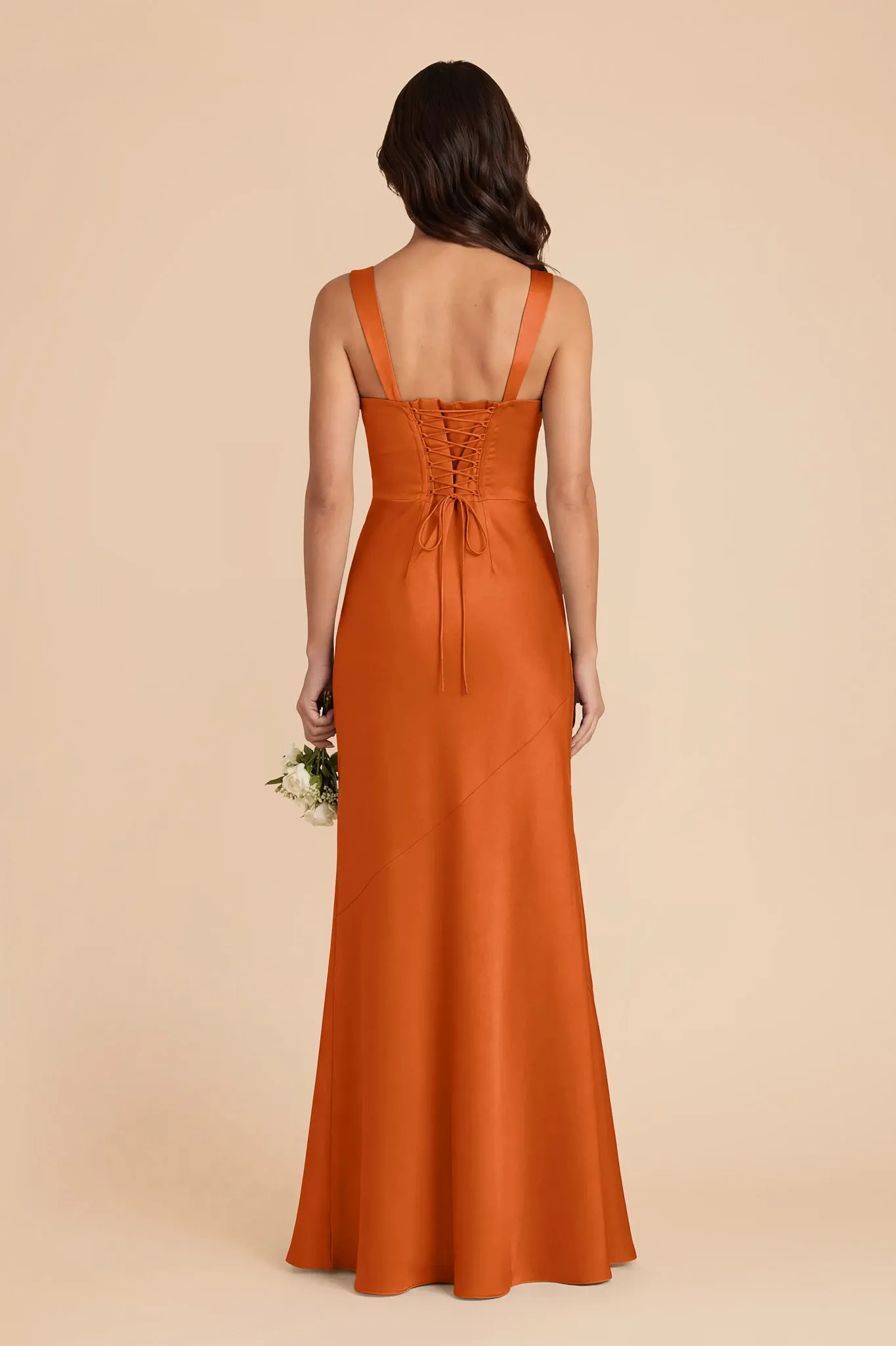 Jennie Matte Satin Dress - Burnt Orange sold by Birdy Grey product image thumbnail 4