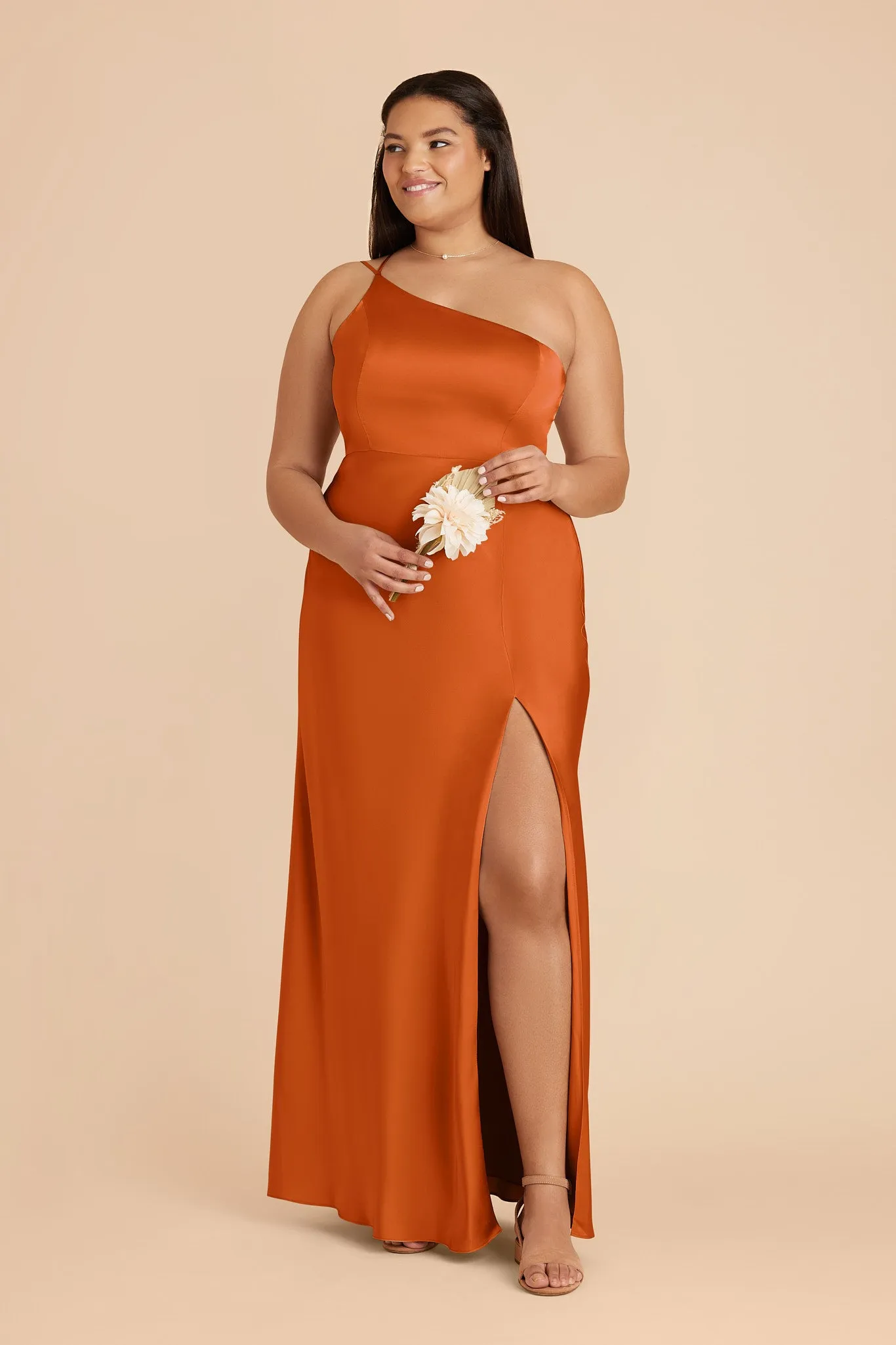 Kensie Matte Satin Dress - Burnt Orange sold by Birdy Grey product image thumbnail 2