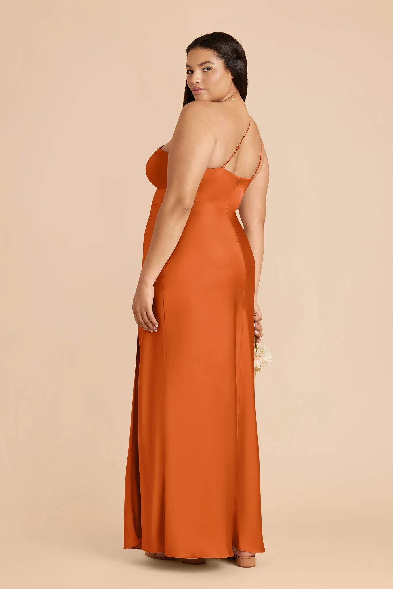 Kensie Matte Satin Dress - Burnt Orange sold by Birdy Grey product image thumbnail 5