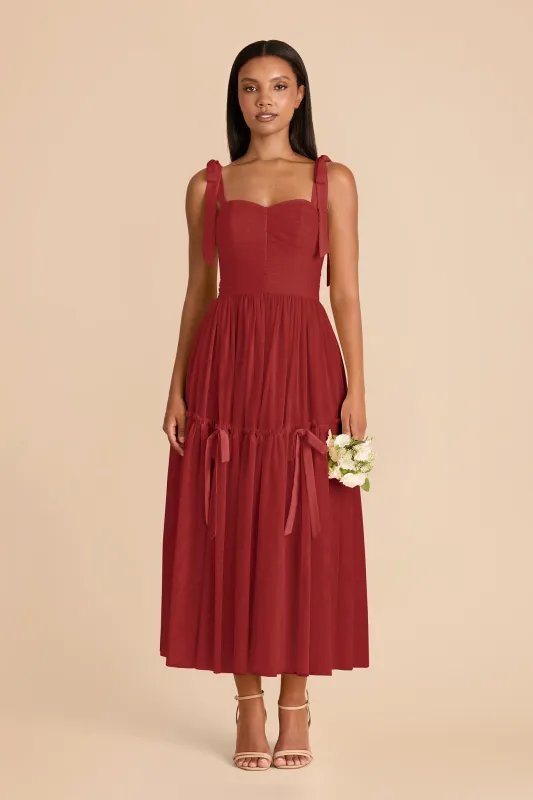 Ariella Tulle Dress - Burgundy made by Birdy Grey