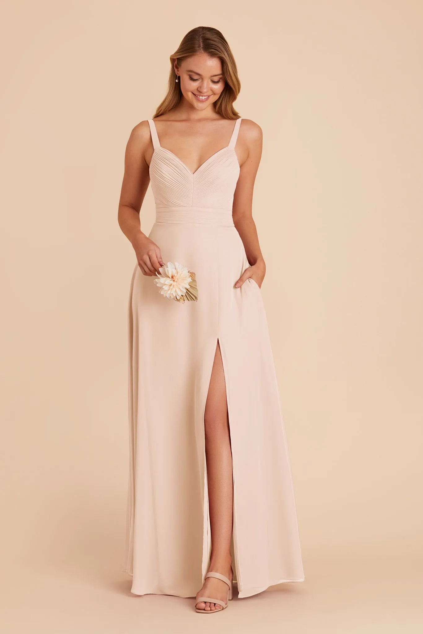 Deborah Chiffon Dress - Pale Blush sold by Birdy Grey product image thumbnail 4