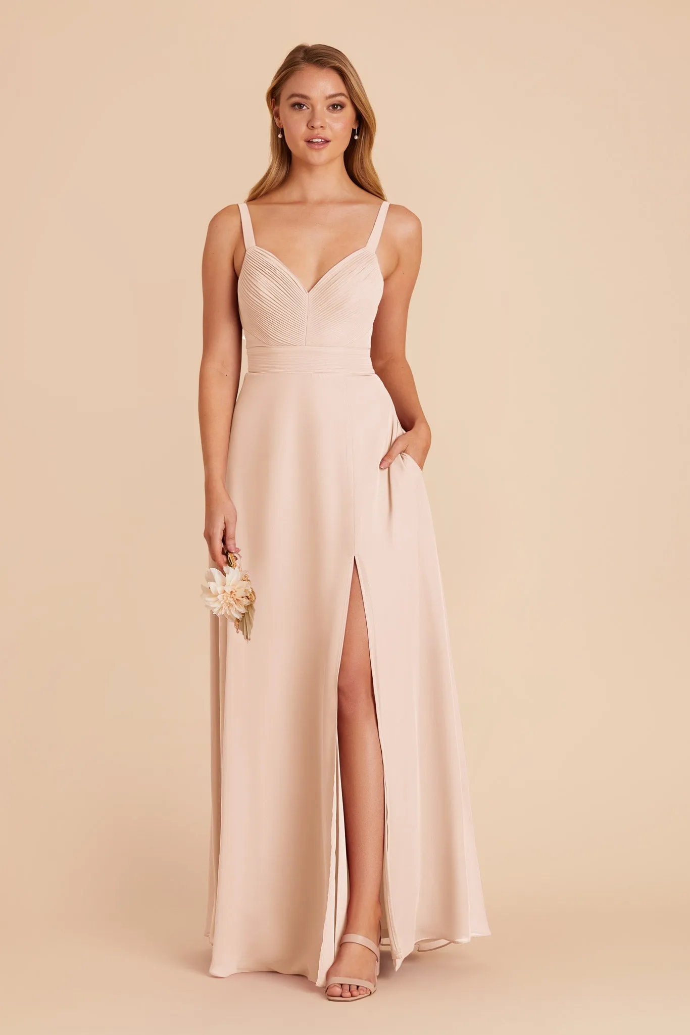 Deborah Chiffon Dress - Pale Blush sold by Birdy Grey product image thumbnail 3