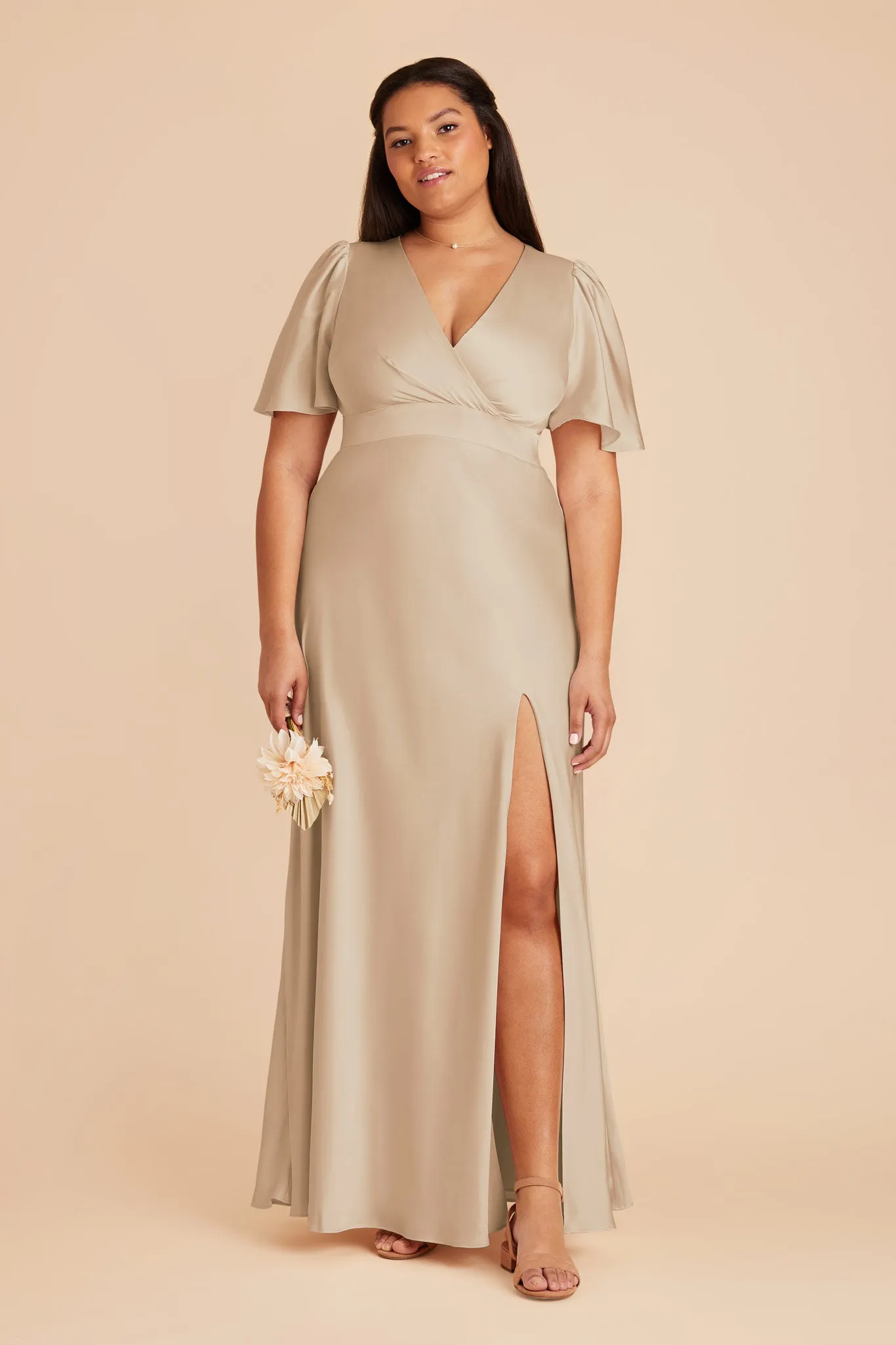Marni Matte Satin Dress - Neutral Champagne sold by Birdy Grey product image thumbnail 2