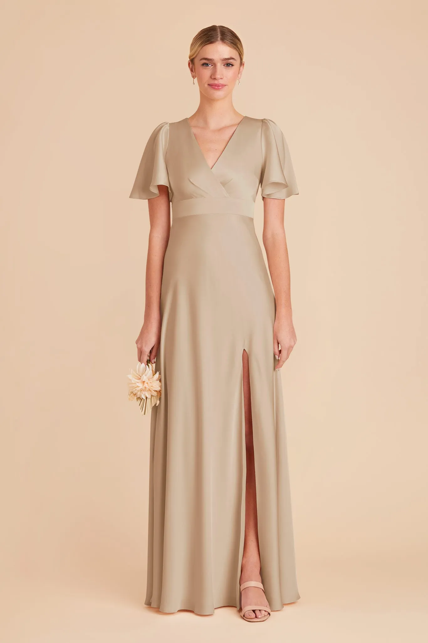 Marni Matte Satin Dress - Neutral Champagne sold by Birdy Grey product image thumbnail 3