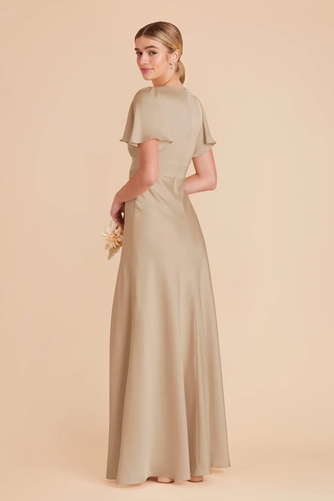 Marni Matte Satin Dress - Neutral Champagne sold by Birdy Grey product image thumbnail 4