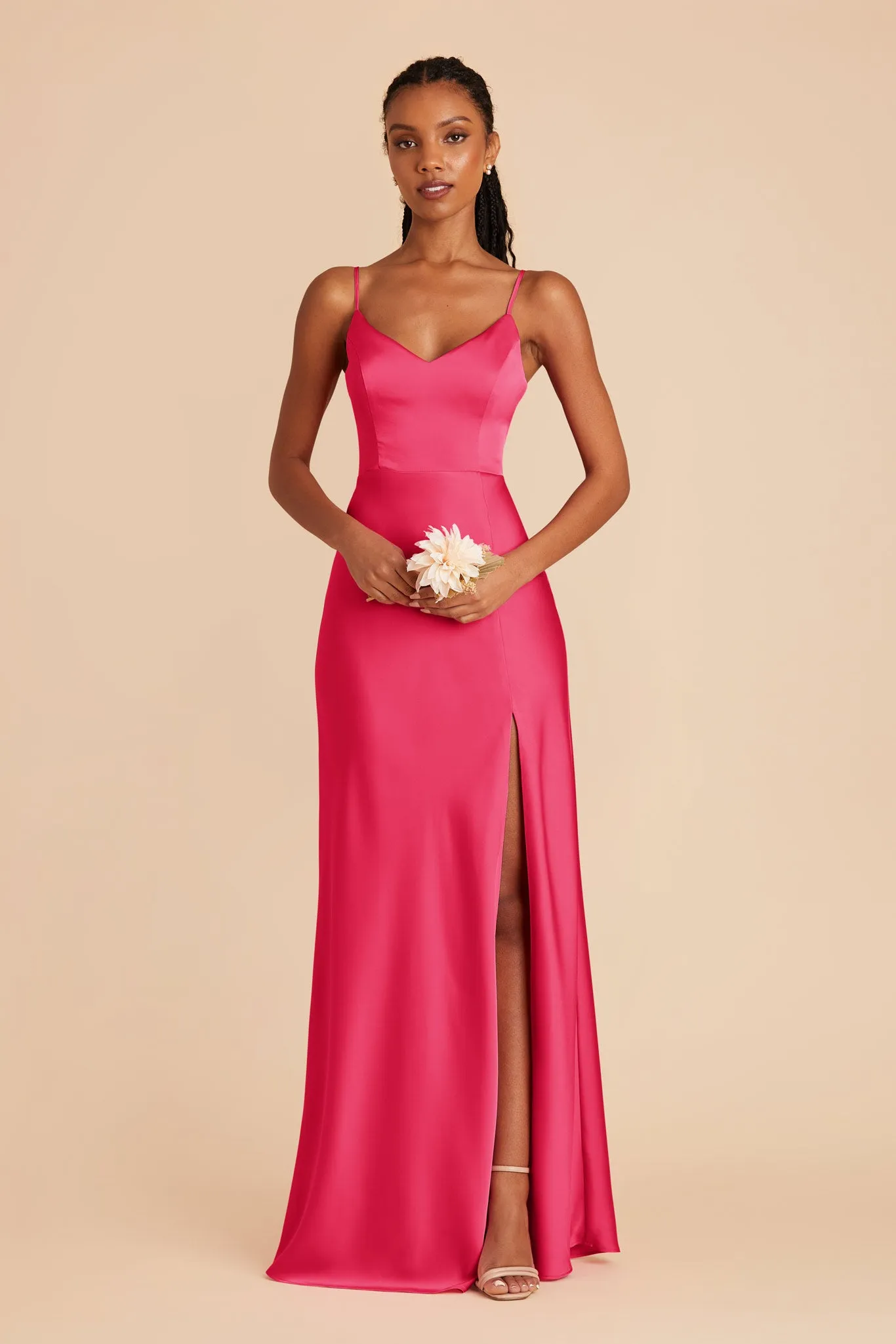 Jay Matte Satin Dress - Fuchsia sold by Birdy Grey product image thumbnail 2