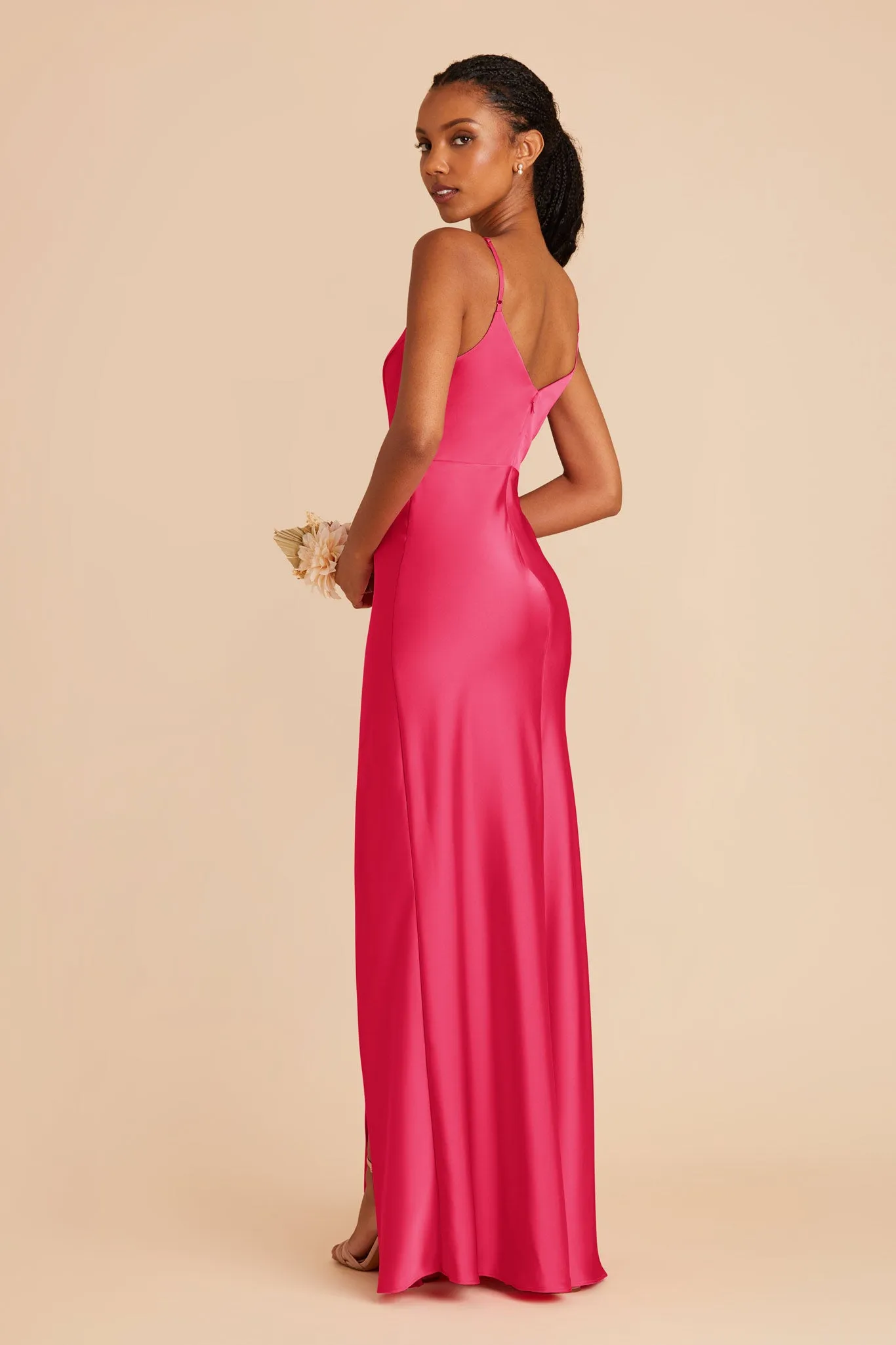 Jay Matte Satin Dress - Fuchsia sold by Birdy Grey product image thumbnail 4