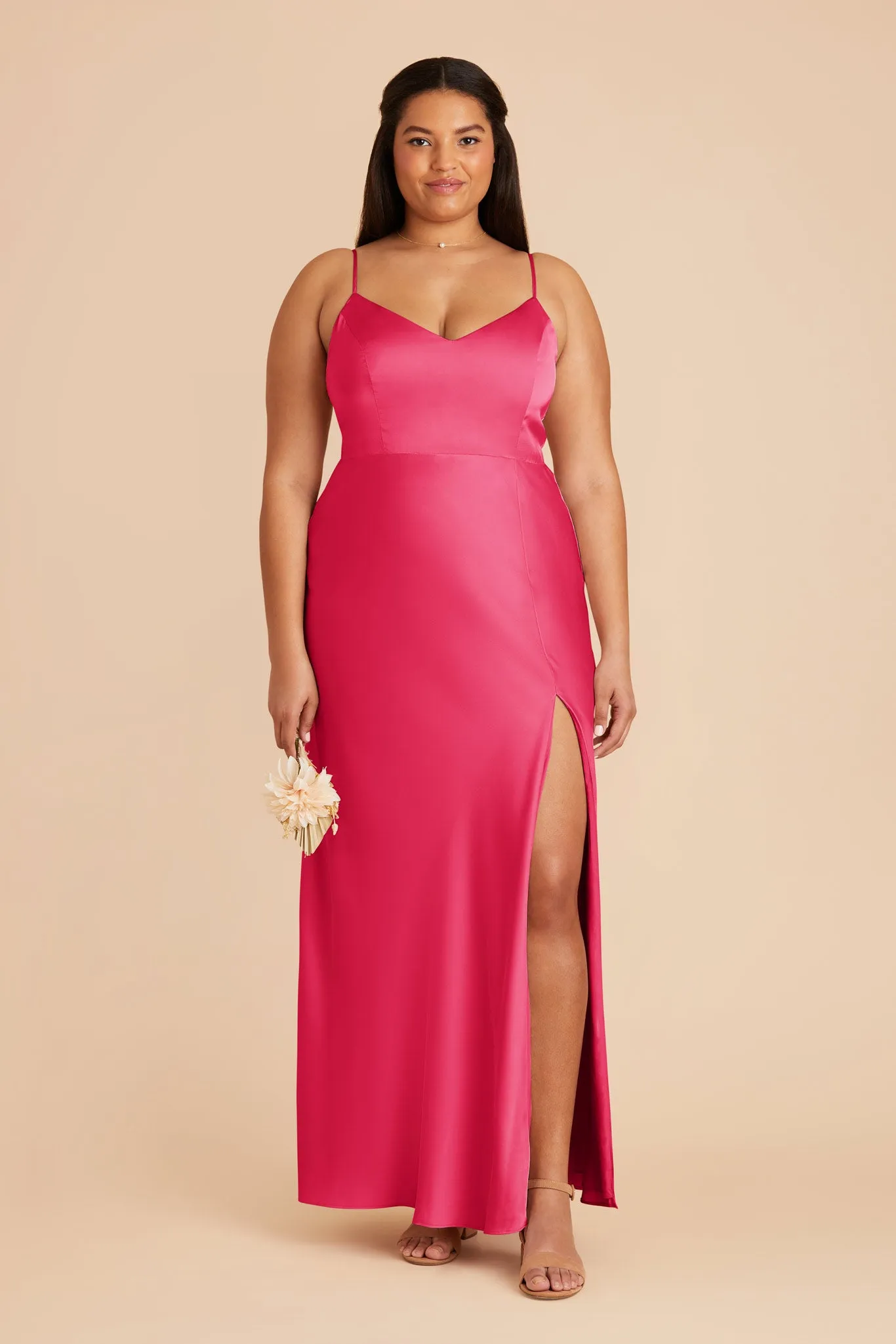 Jay Matte Satin Dress - Fuchsia sold by Birdy Grey