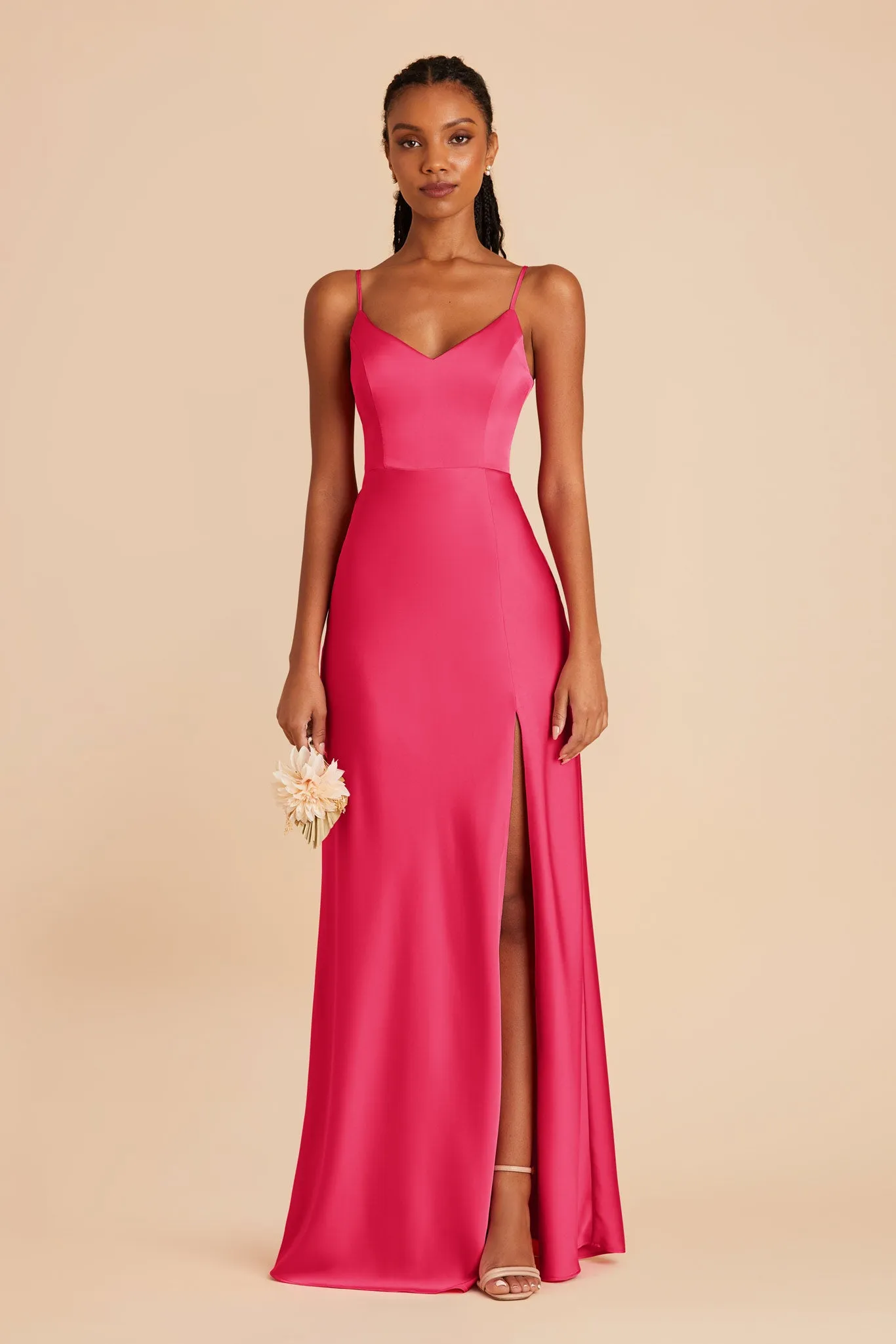 Jay Matte Satin Dress - Fuchsia sold by Birdy Grey product image thumbnail 3