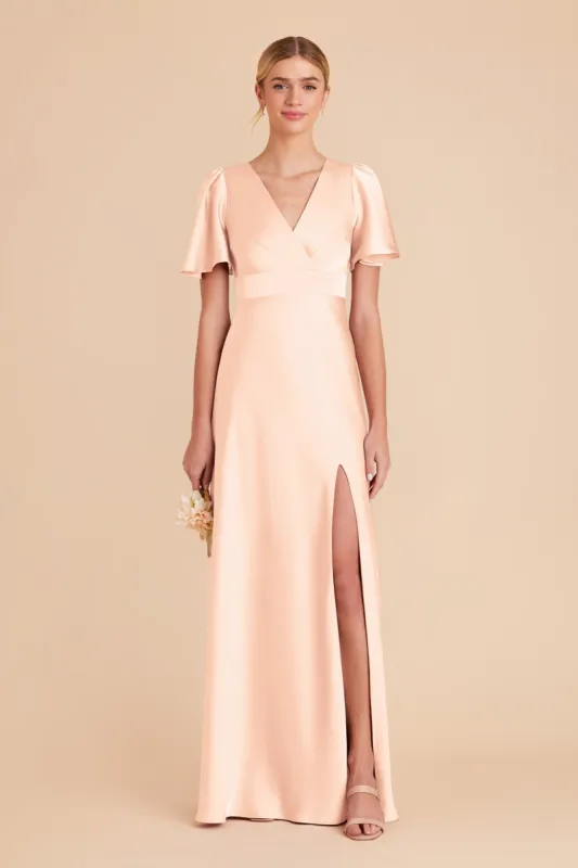 Marni Matte Satin Dress - Peach Cream sold by Birdy Grey