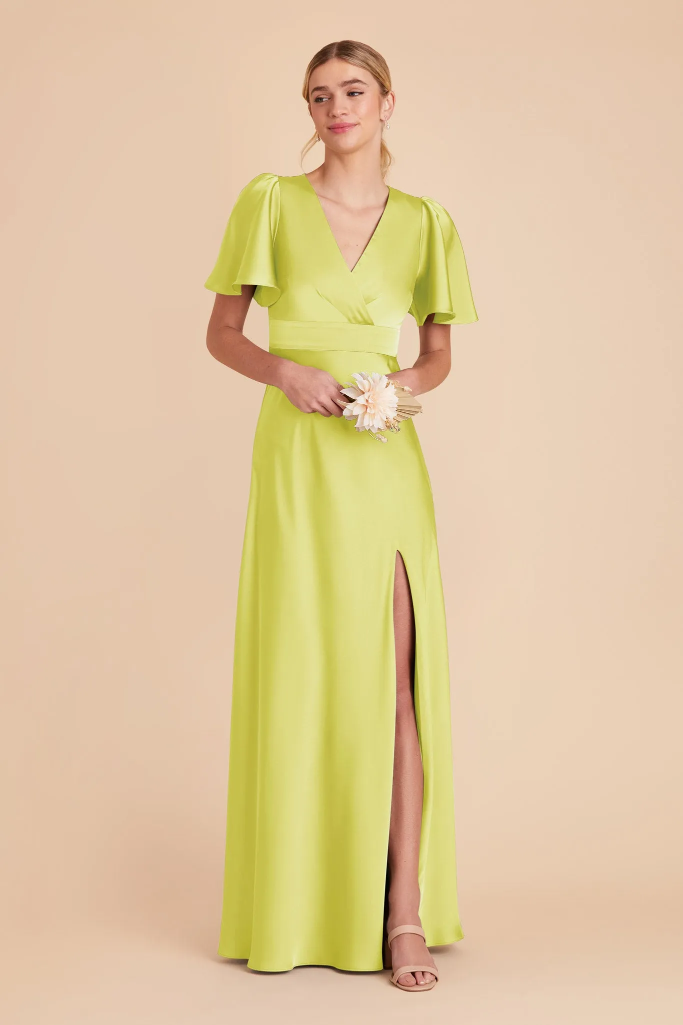 Marni Matte Satin Dress - Chartreuse sold by Birdy Grey product image thumbnail 3