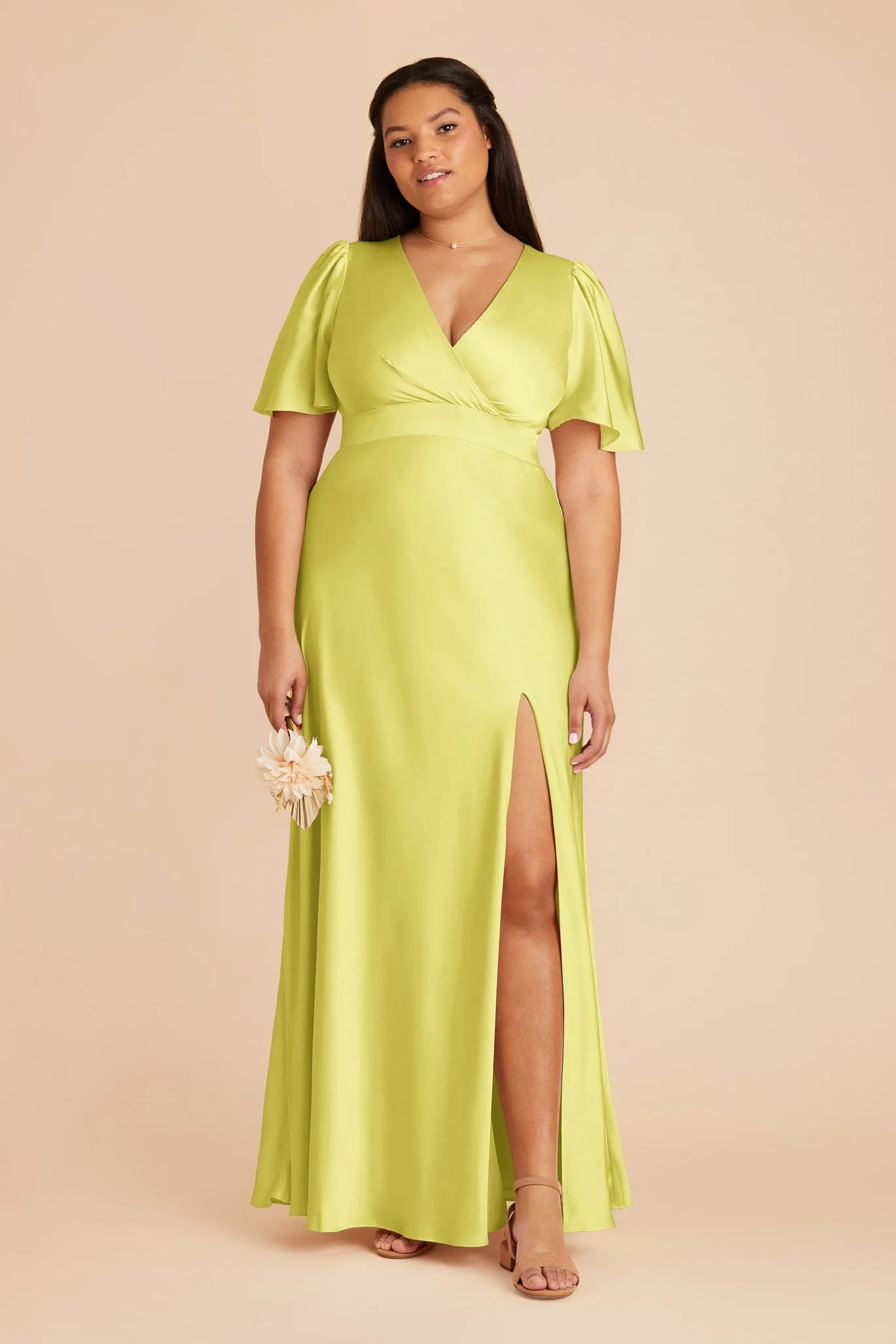 Marni Matte Satin Dress - Chartreuse sold by Birdy Grey product image thumbnail 2