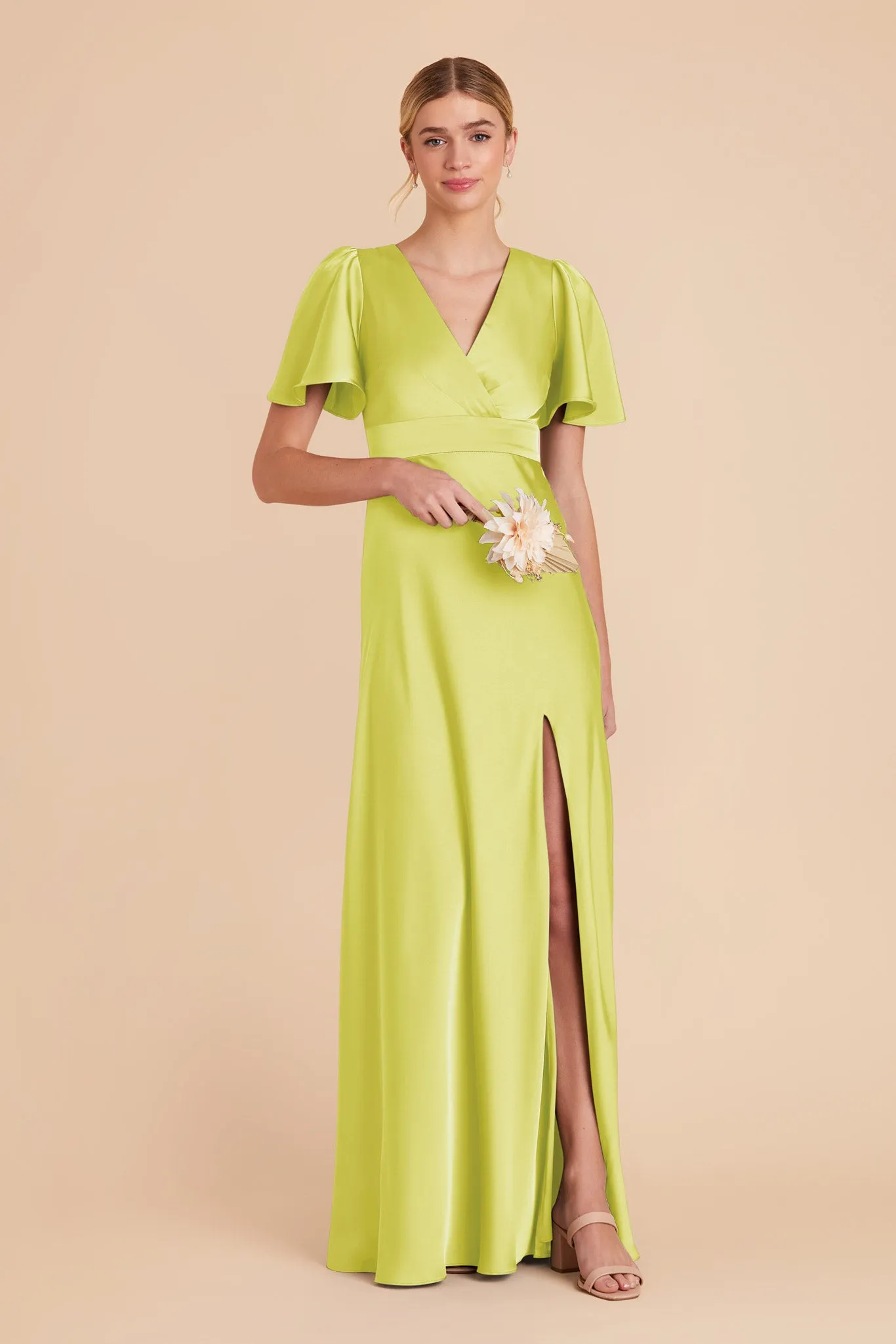 Marni Matte Satin Dress - Chartreuse sold by Birdy Grey product image thumbnail 5